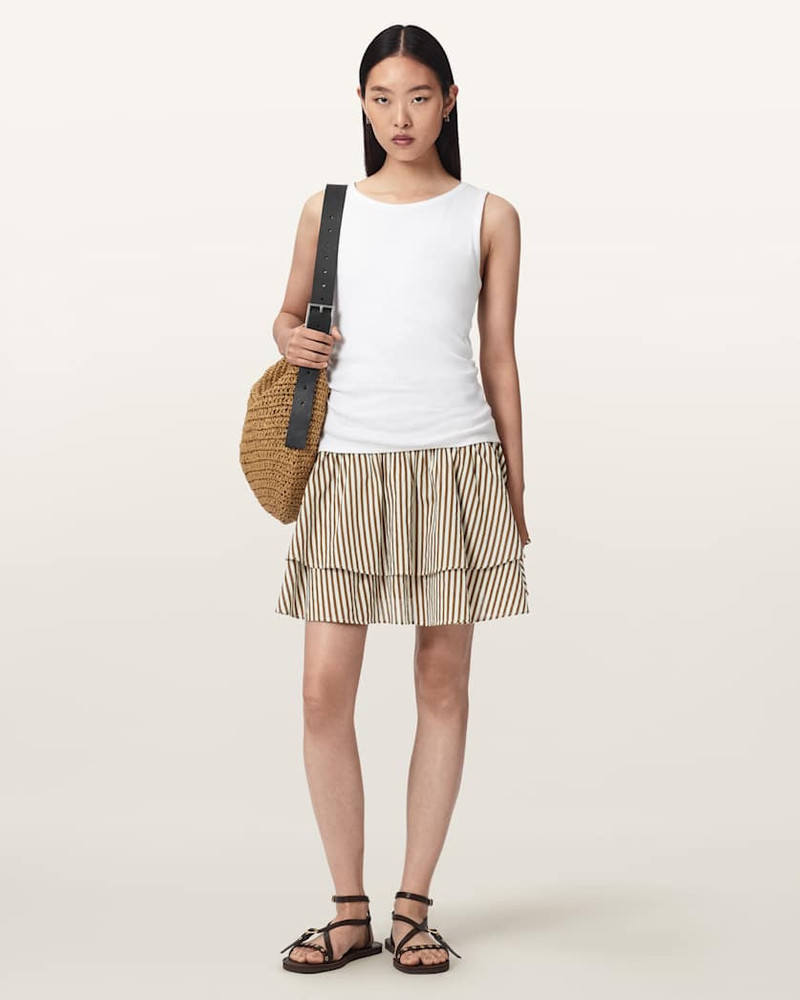 ALLSAINTS KALI COTTON STRIPED MINI SKIRT outlook