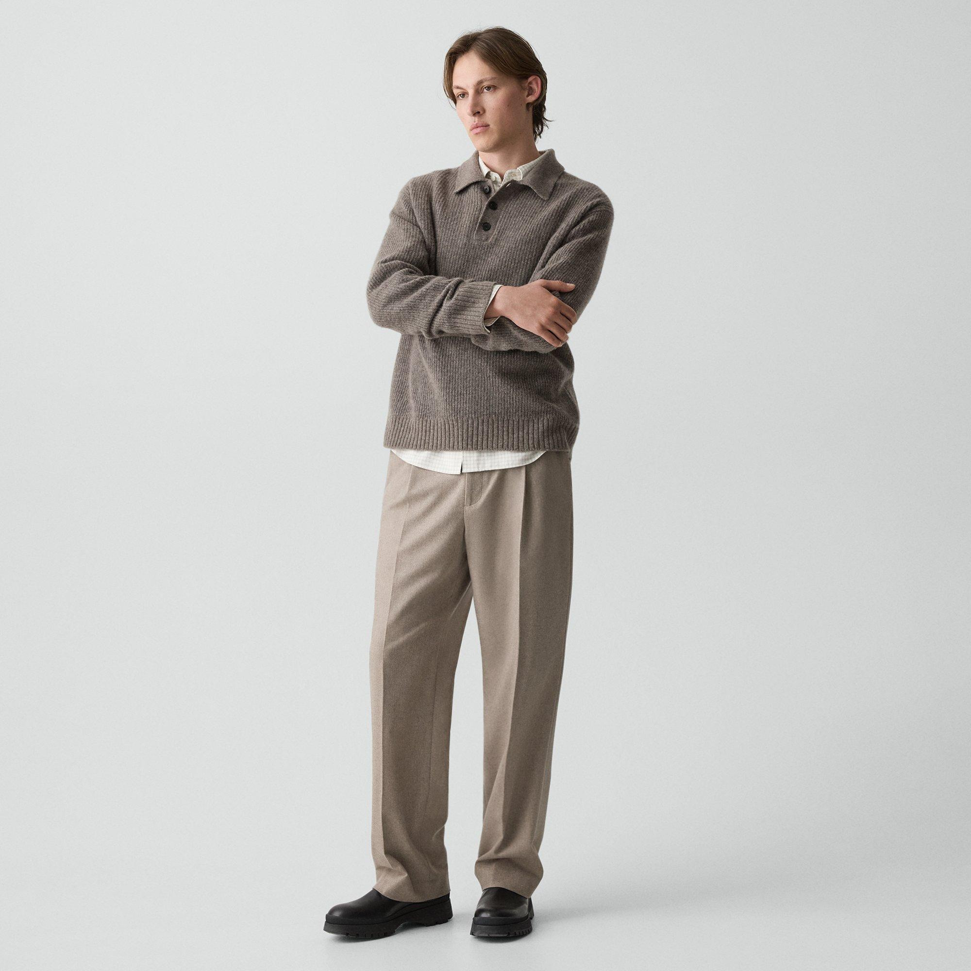 Relaxed Pleat Pant in Cashmere-Blend Flannel - 3