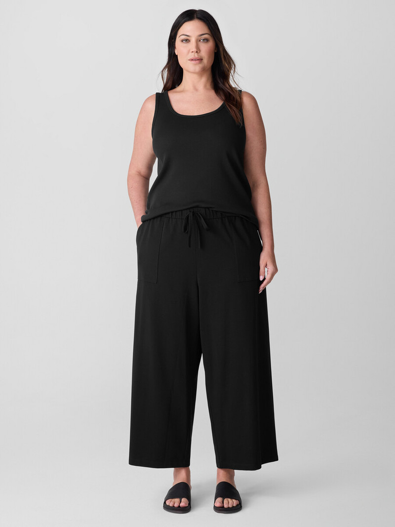 Pima Cotton Stretch Jersey Wide-Leg Pant 6