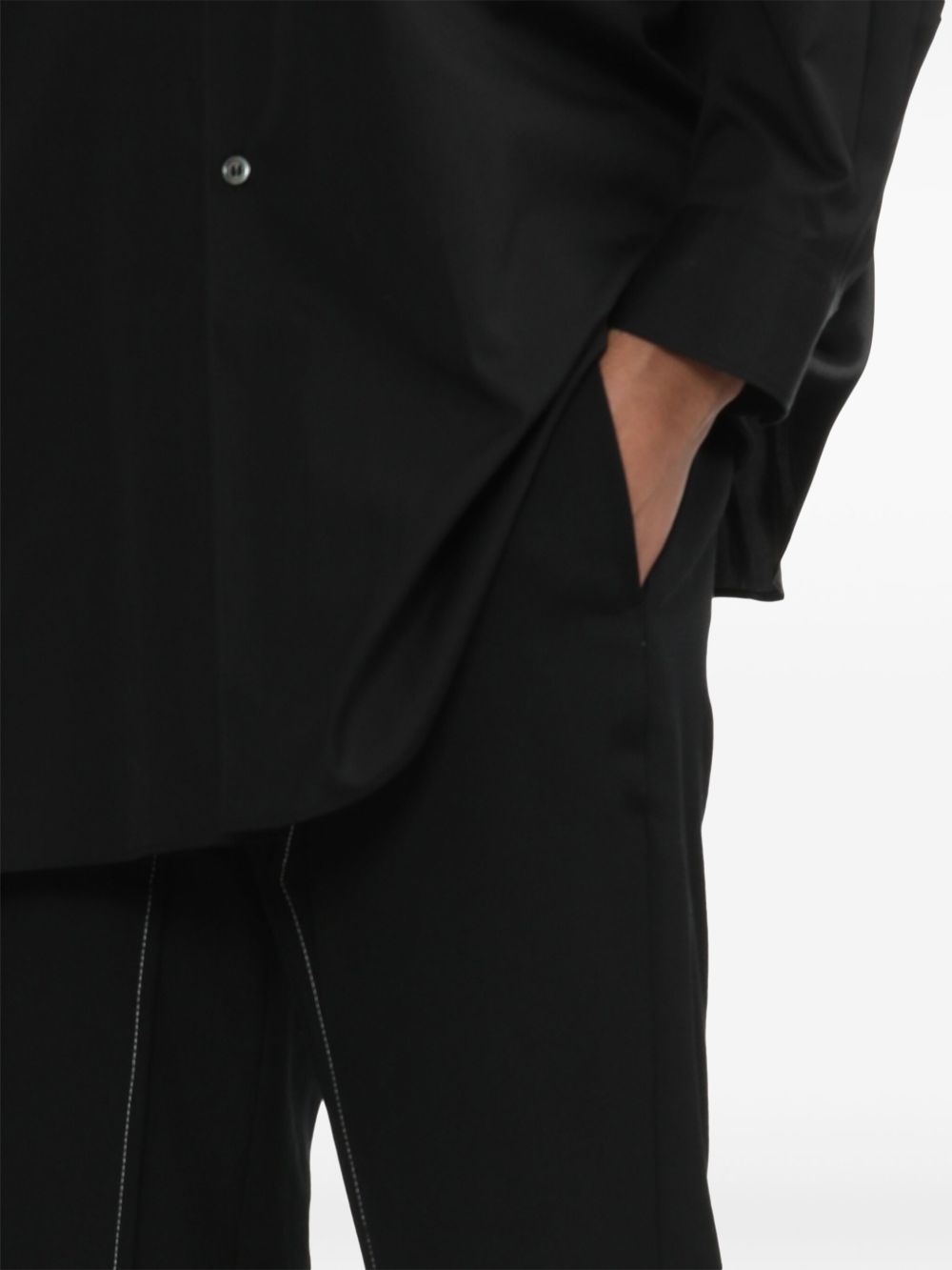 decorative-stitching straight-leg trousers - 5