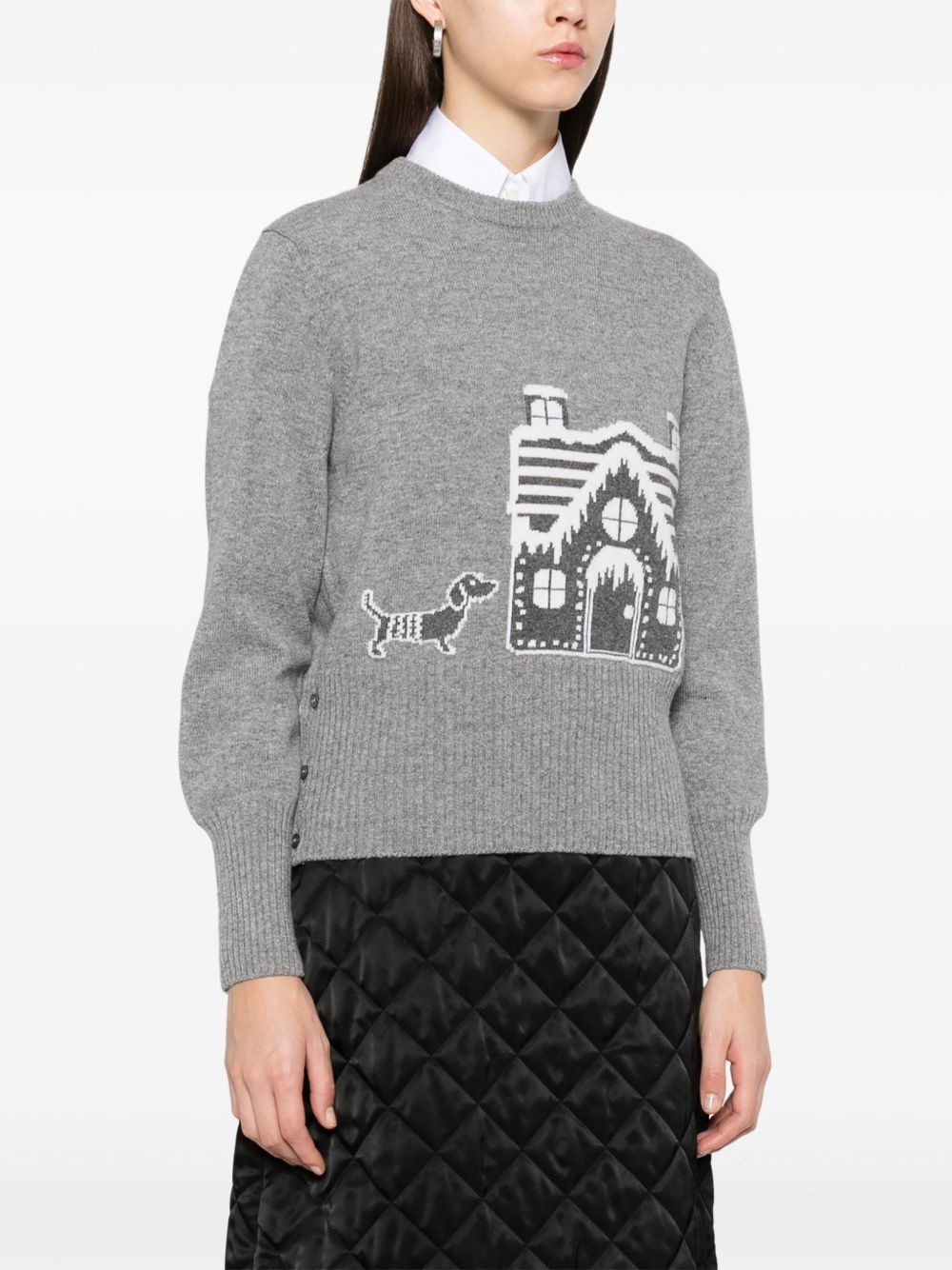 holiday scenery merino wool sweater - 3
