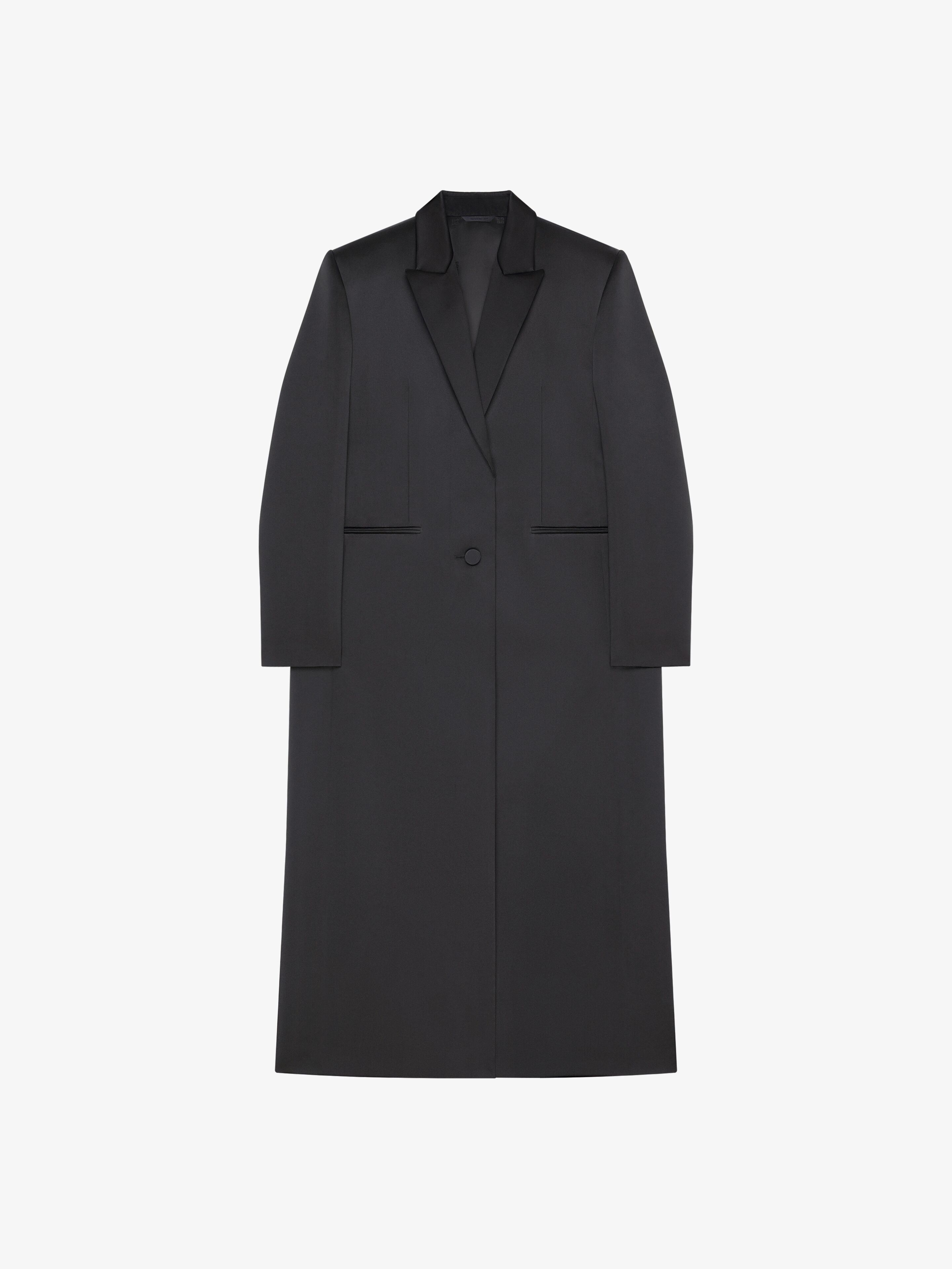 COAT IN SATIN WITH BELT - 1