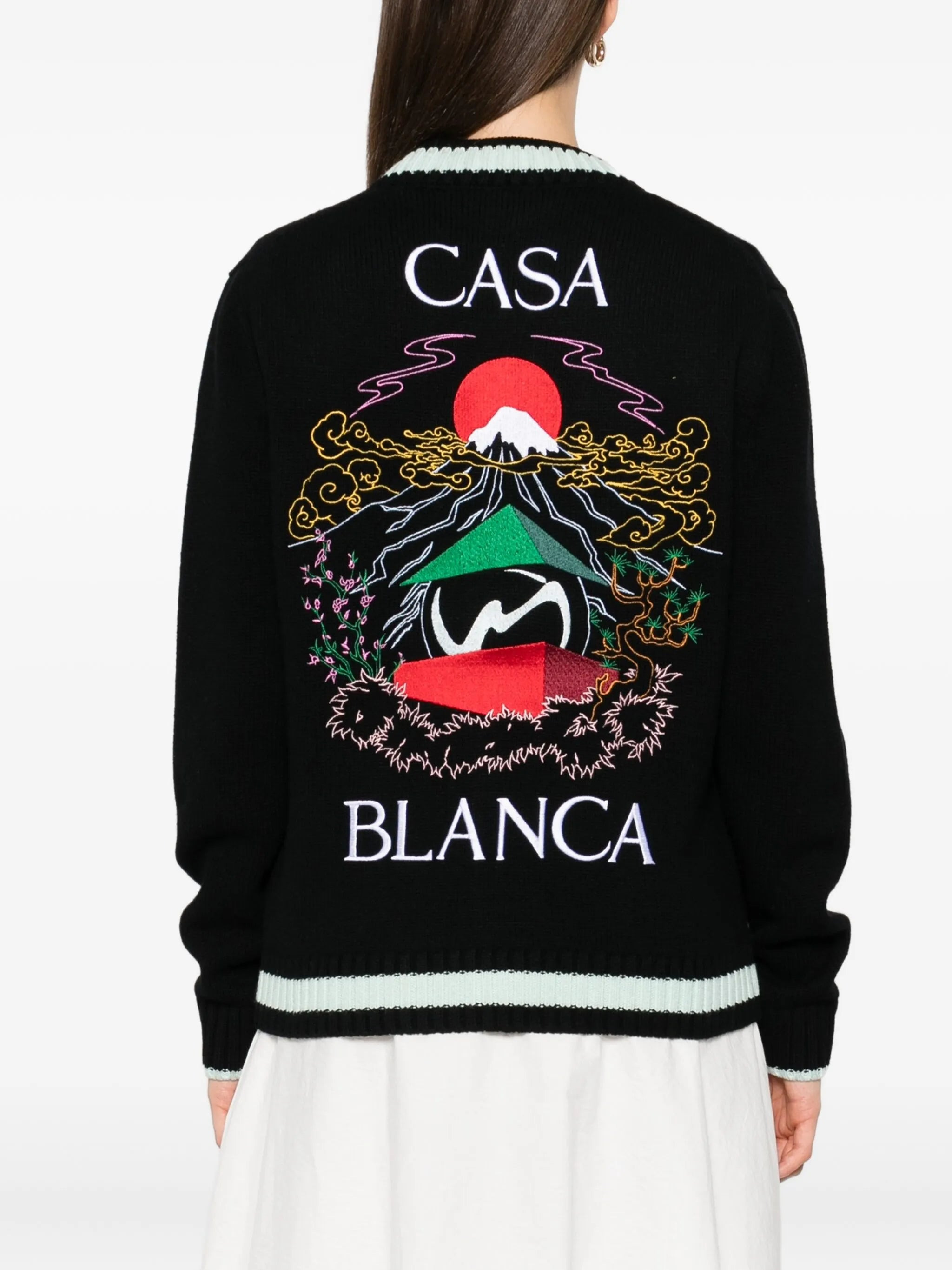 Casablanca Embroidered Panel Cardigan - 3