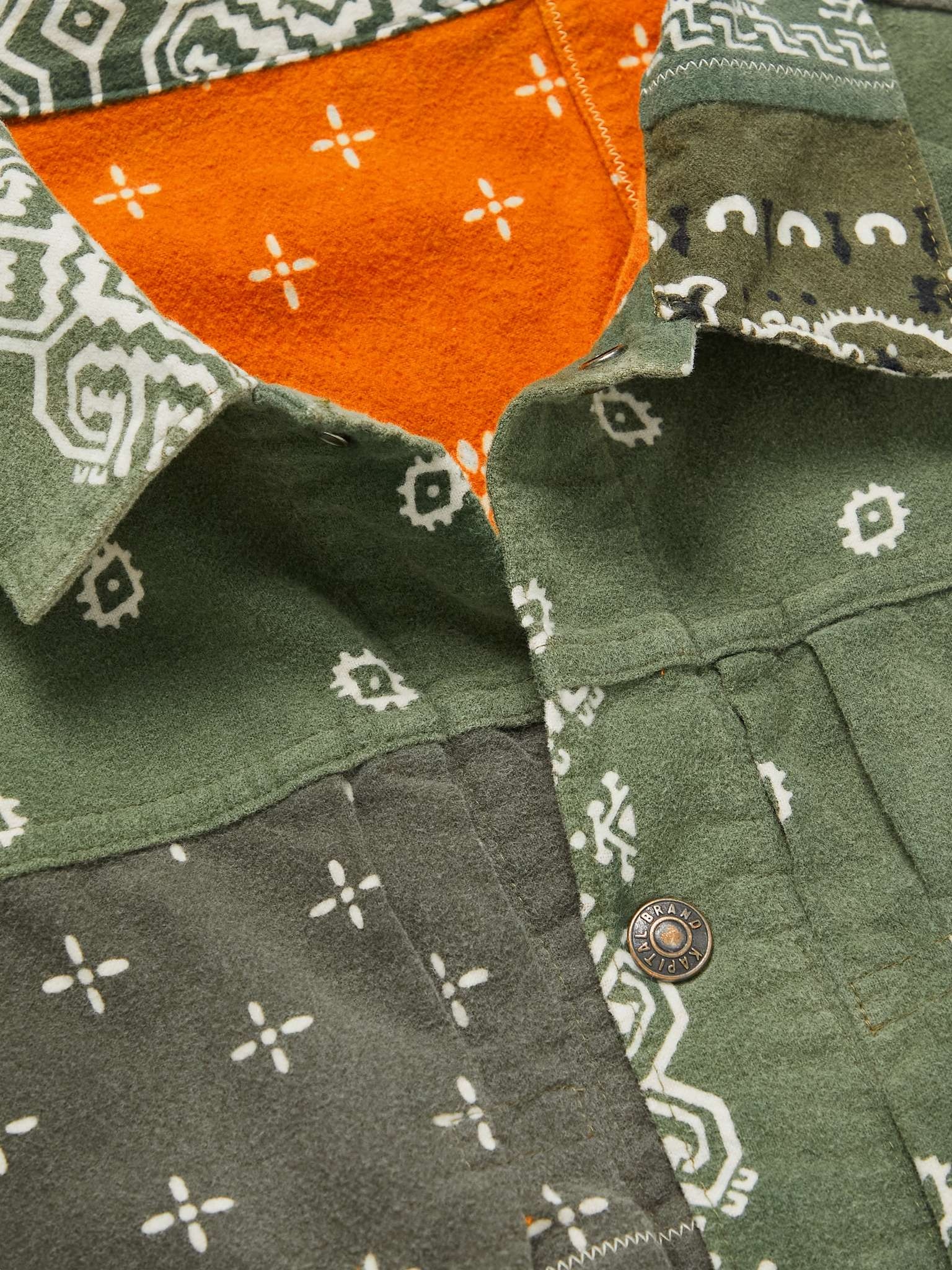 Slim-Fit Reversible Bandana-Print Felted Cotton Jacket - 3