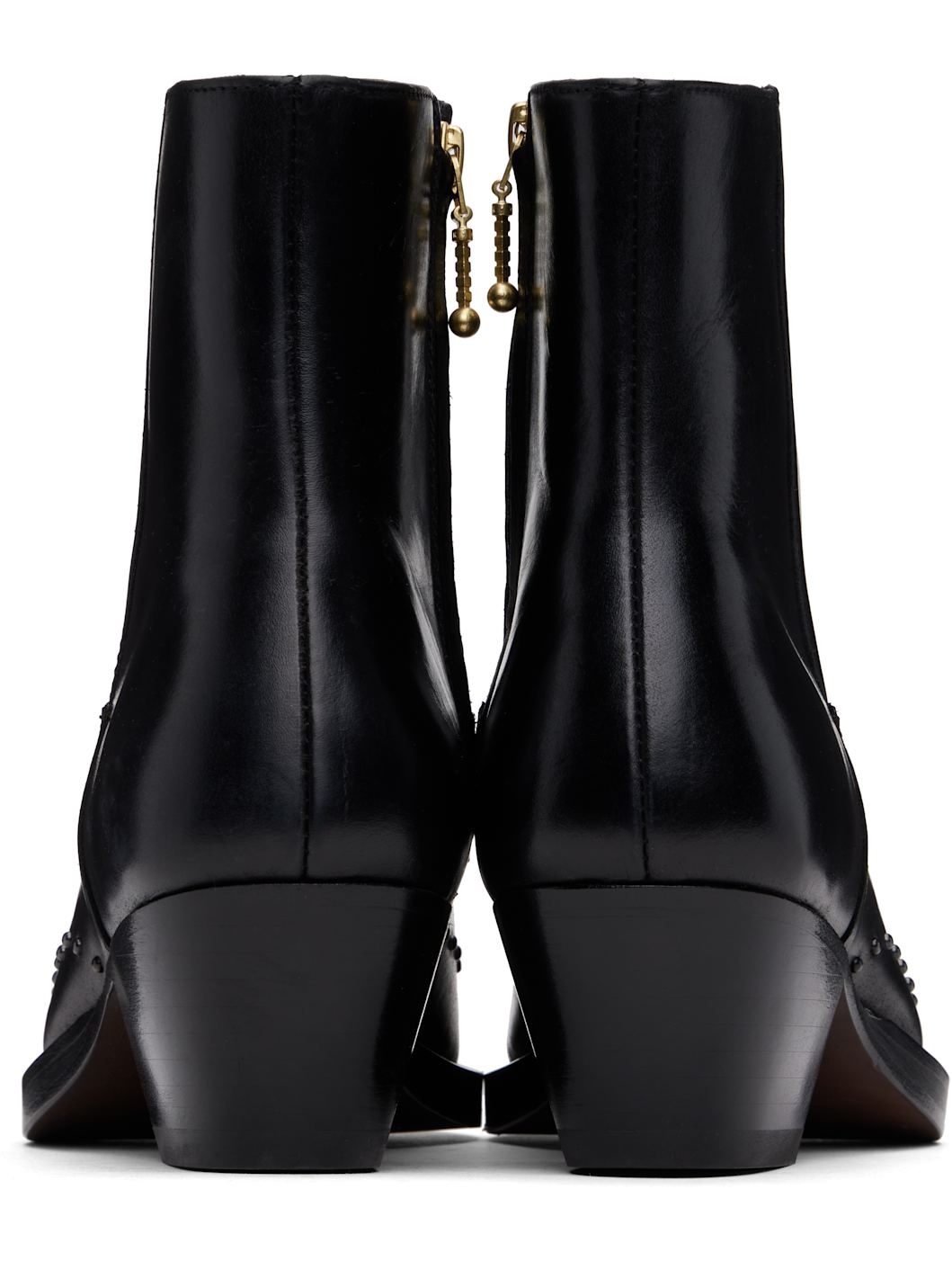 Black Studded Western Boots - 2