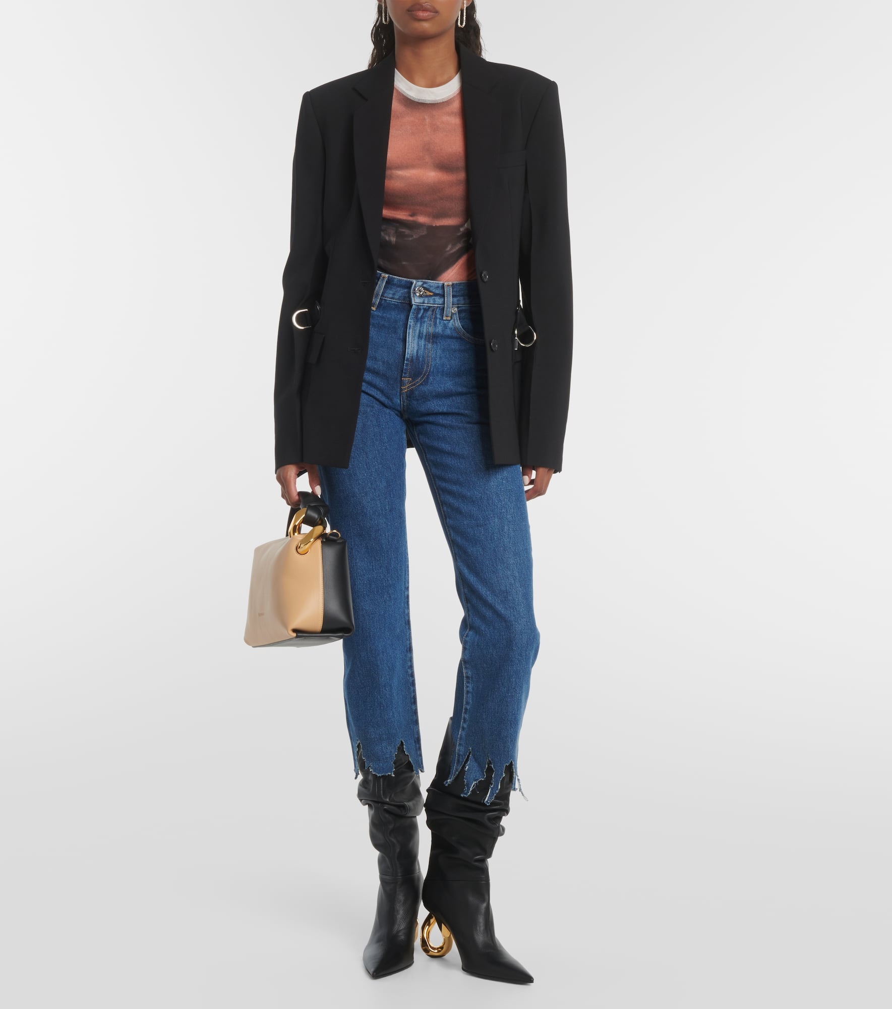 Distressed cropped jeans - 2