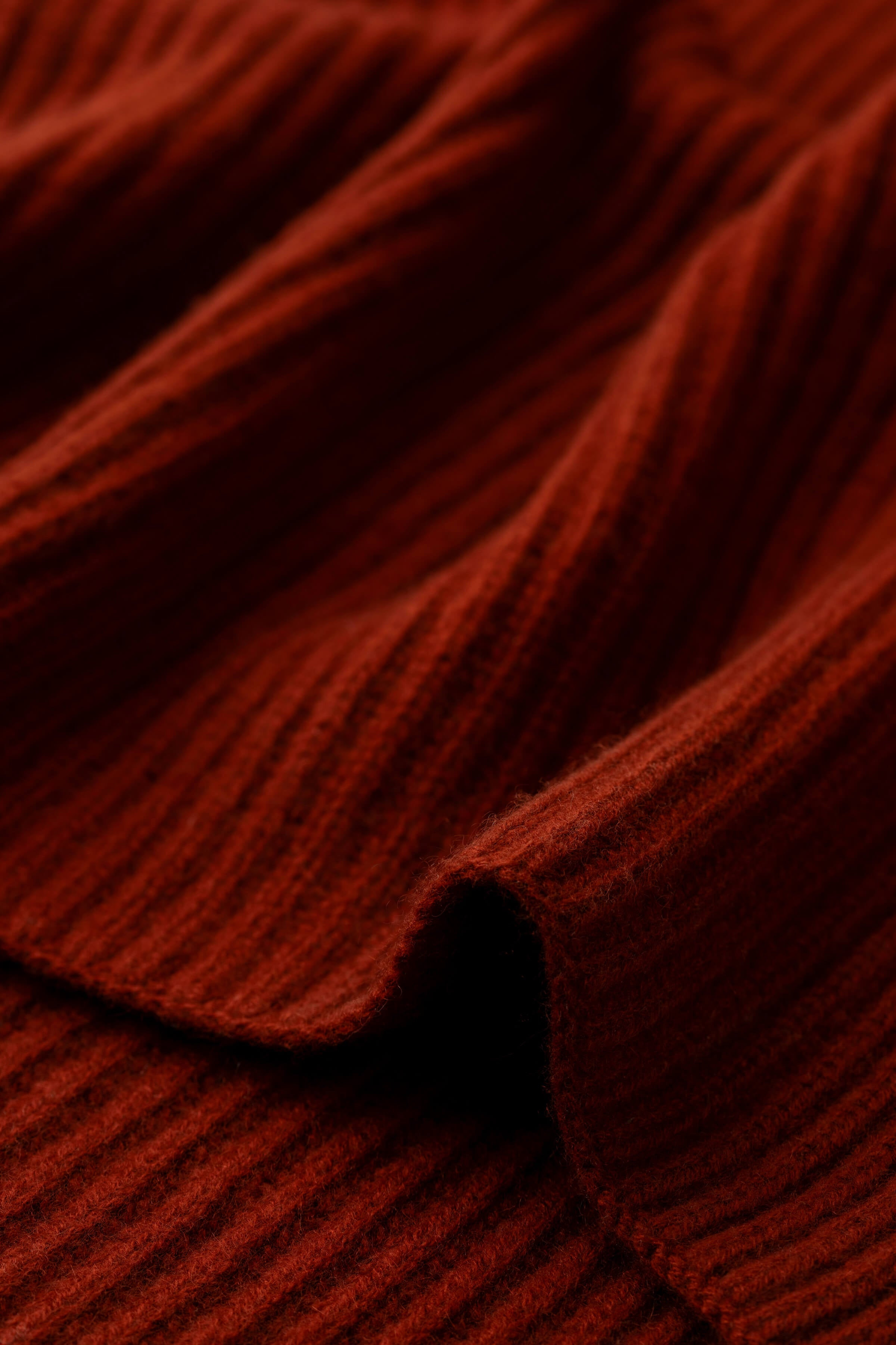 Cardigan Stitch Red Cashmere Scarf - 2