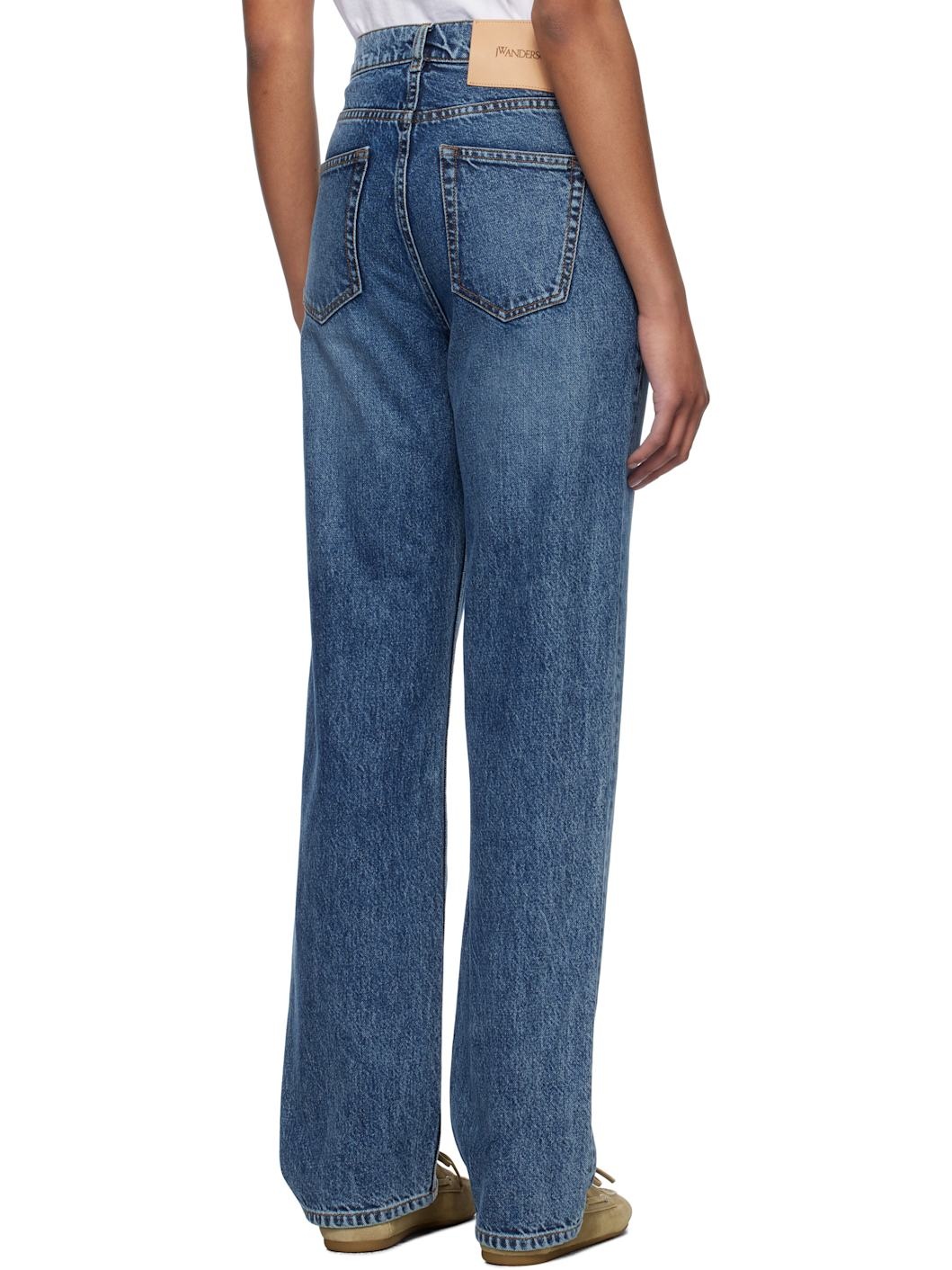 Blue 5 Pocket Straight Leg Jeans - 3