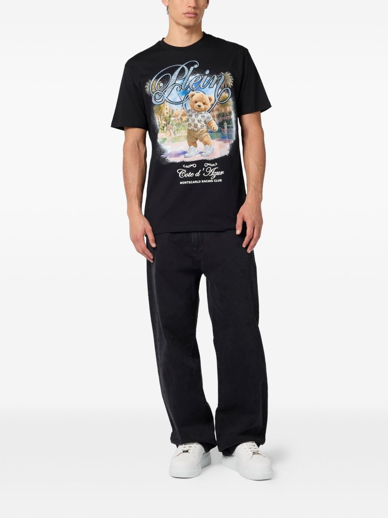 PHILIPP PLEIN teddy-print crew-neck T-shirt outlook