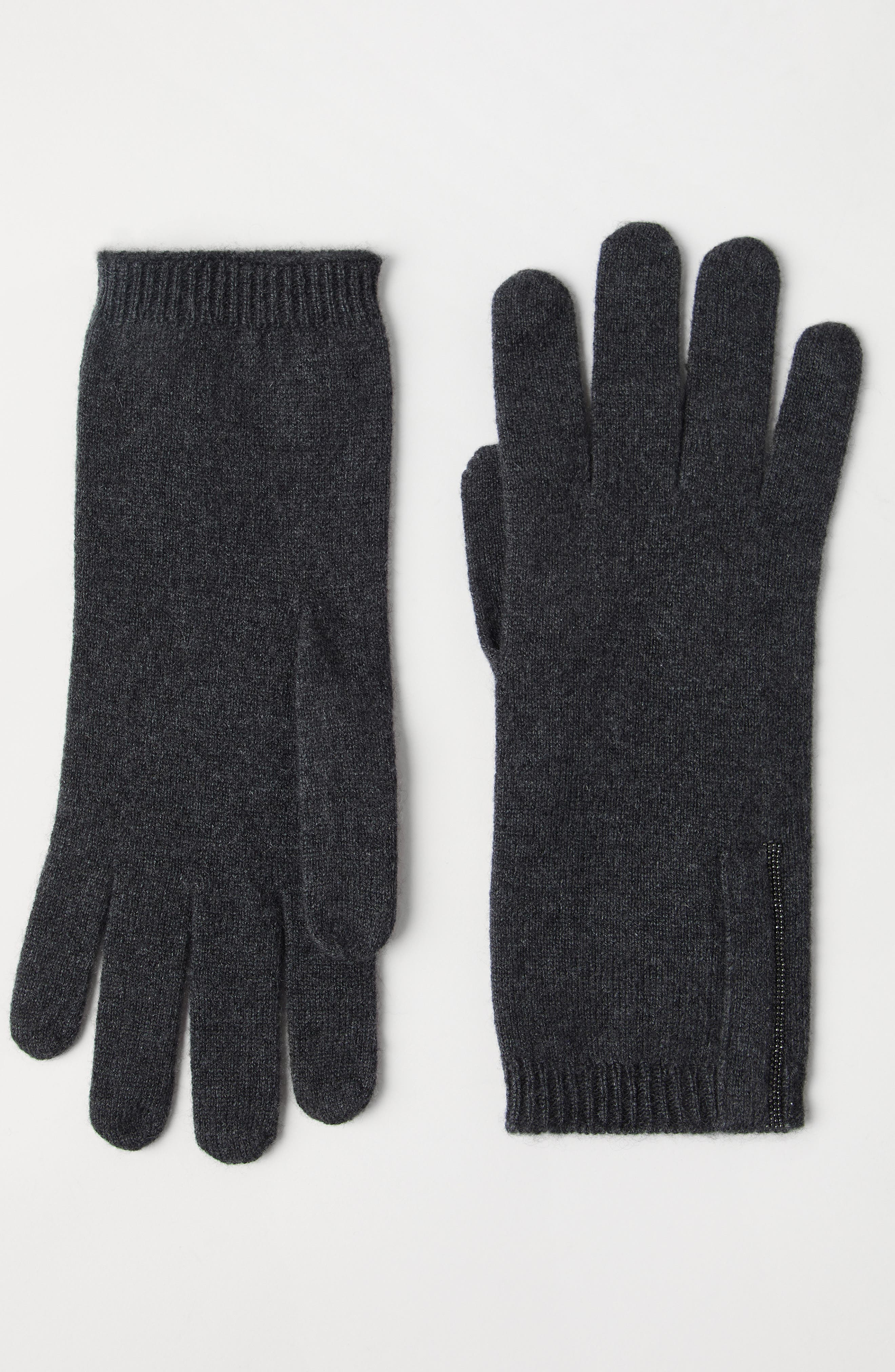 Brunello Cucinelli Knit gloves in Anthracite at Nordstrom - 2
