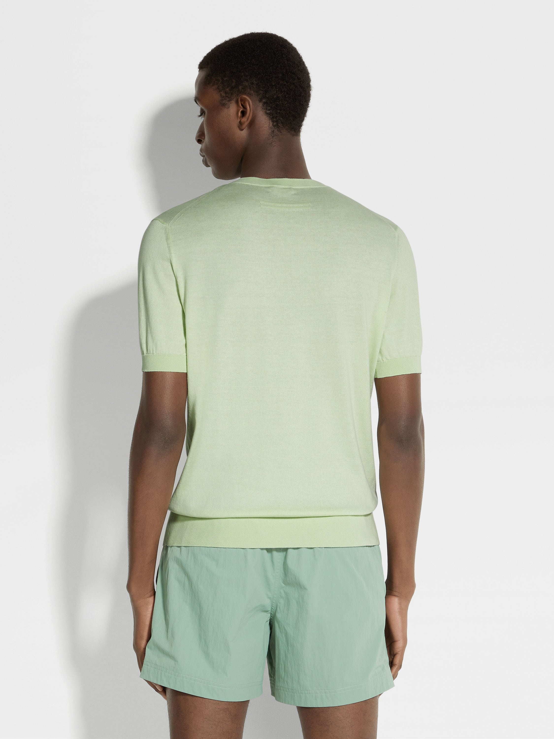 LIGHT AQUA GREEN PREMIUM COTTON T-SHIRT - 5