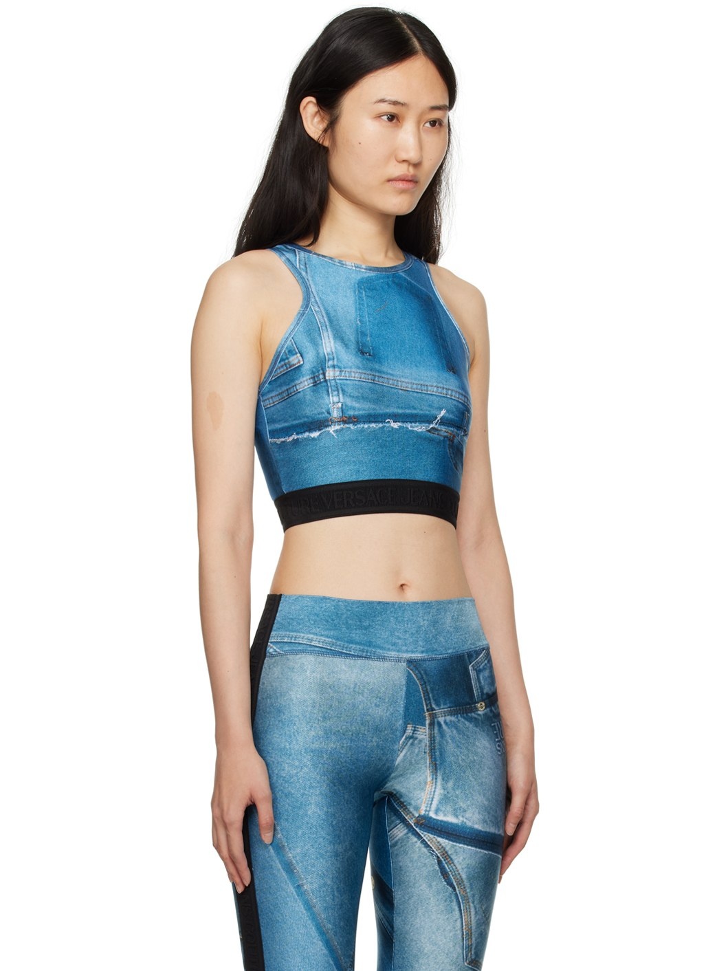 Blue Trompe L'œil Tank Top - 2