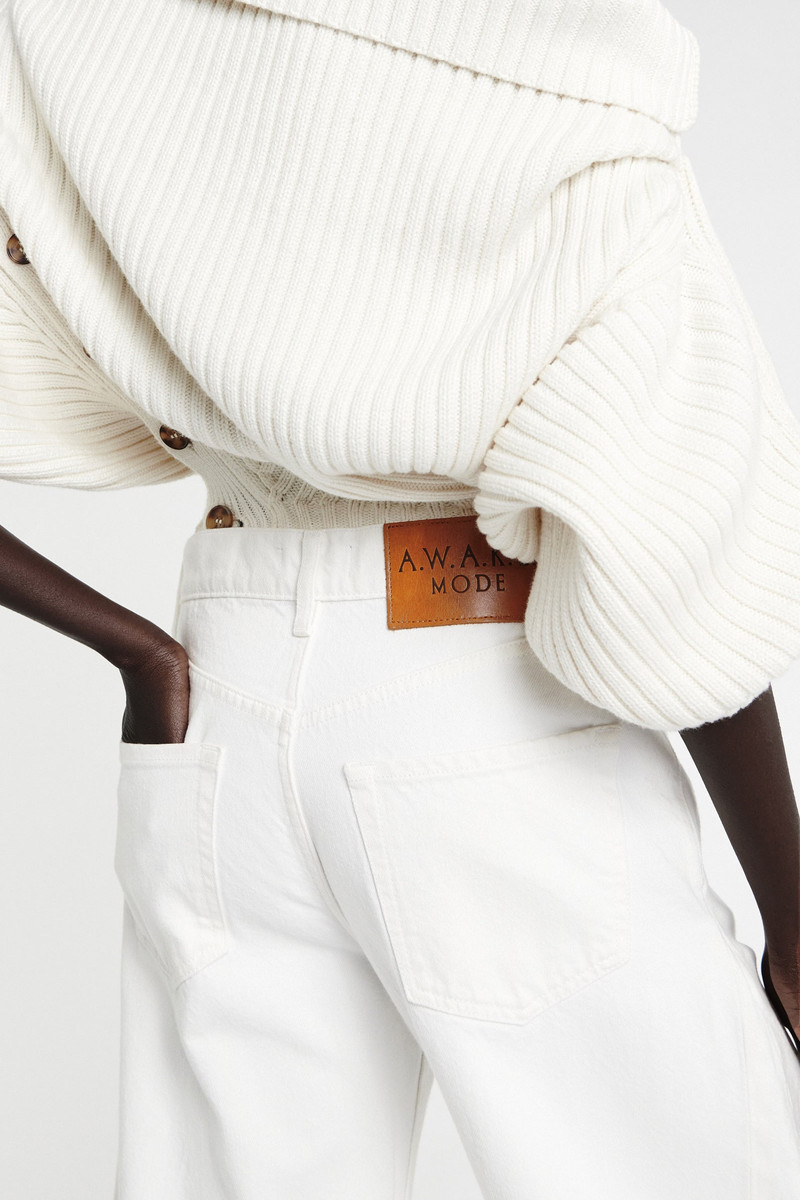 A.W.A.K.E. MODE DENIM JEANS WITH INSERTS WHITE DENIM outlook