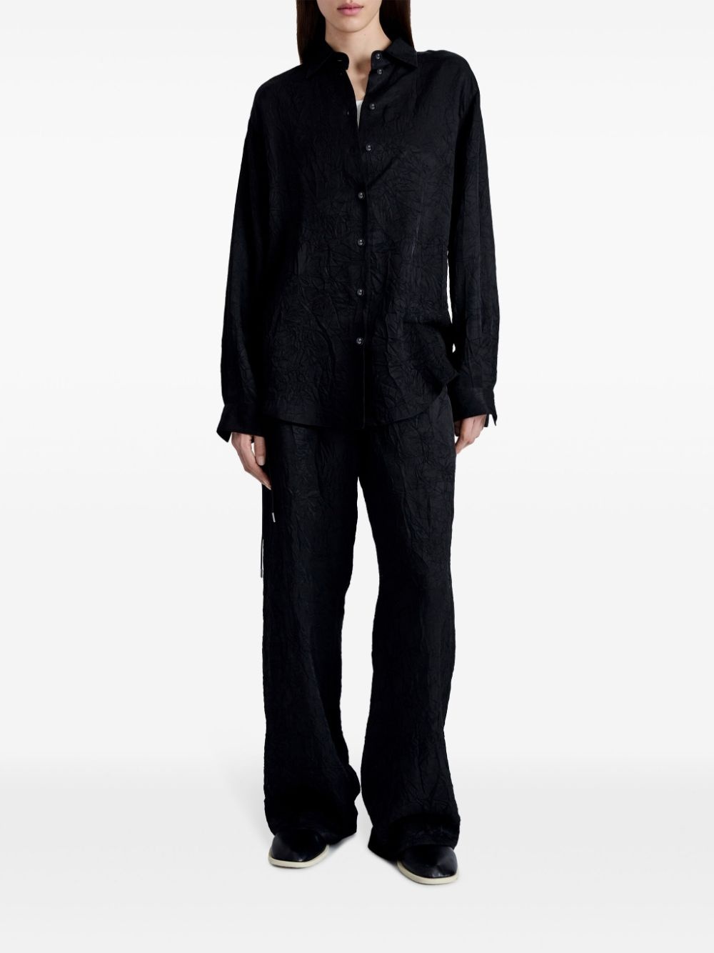 crease-effect long-sleeve shirt - 2