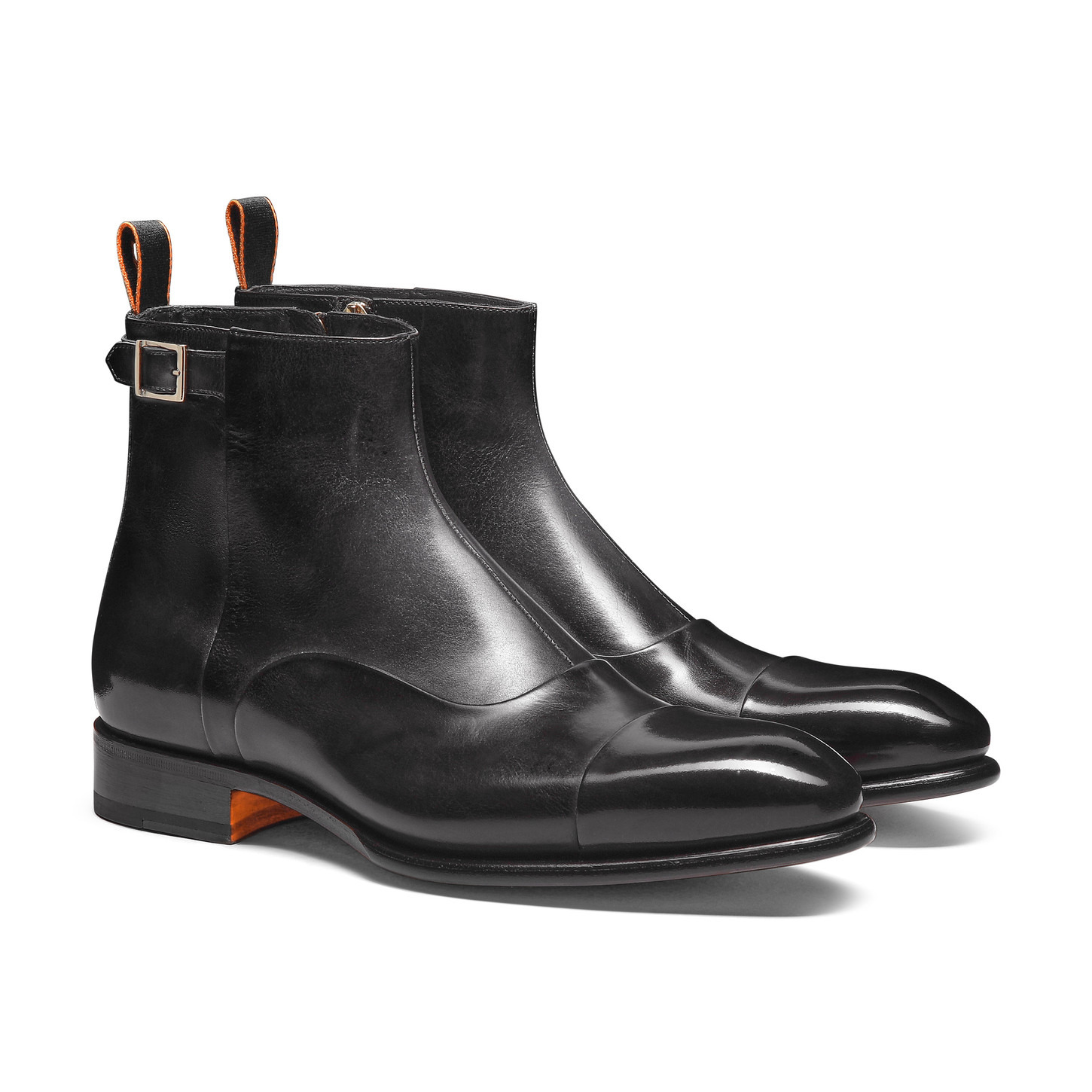 Men's grey leather ankle boot - 2
