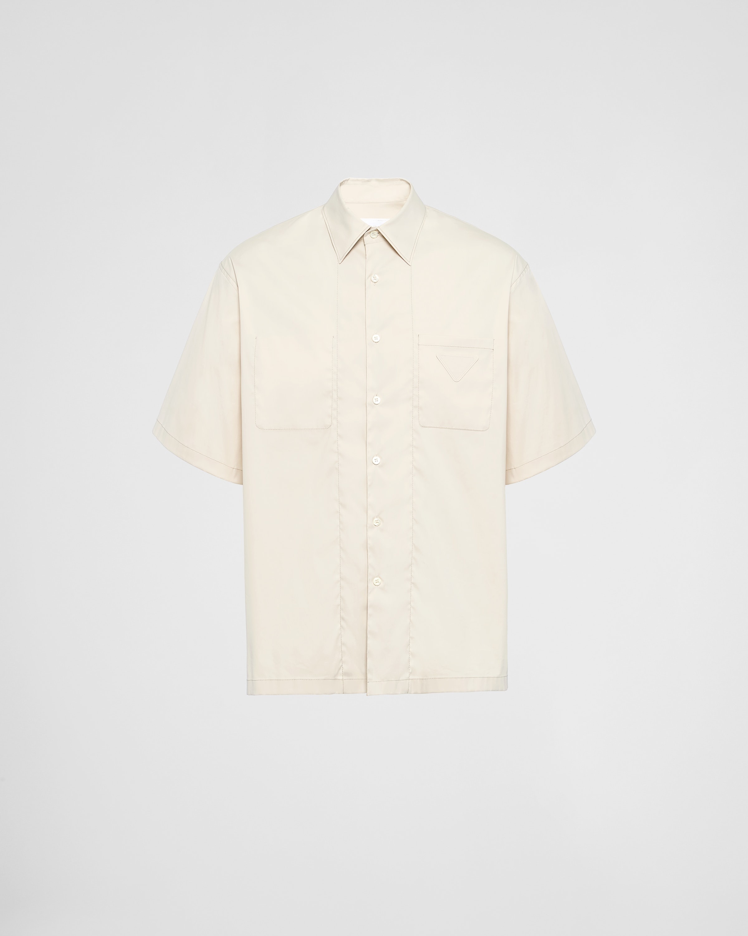 Short-sleeved stretch cotton shirt - 1