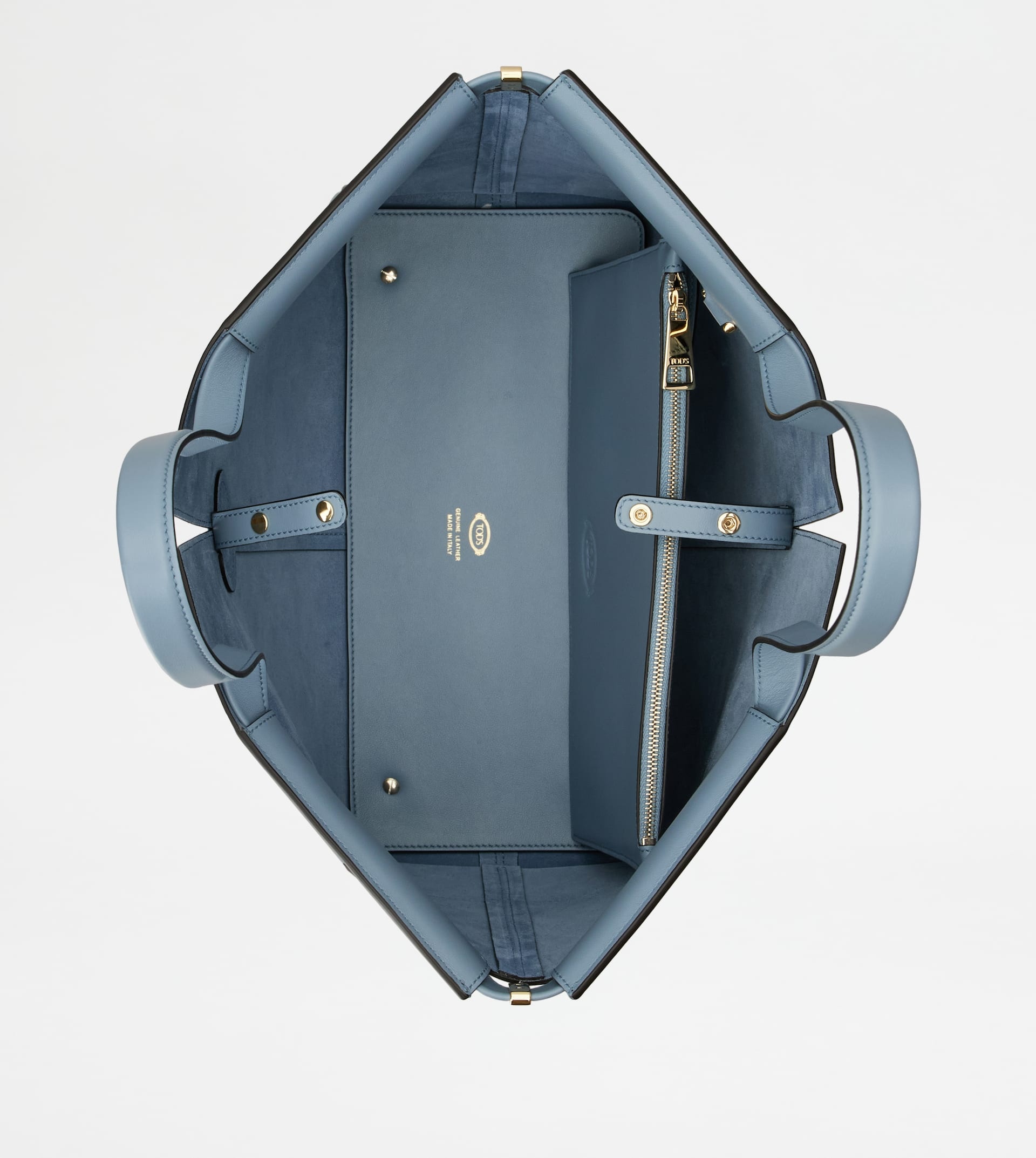 TOD'S DI BAG FOLIO IN LEATHER MEDIUM-SMALL - LIGHT BLUE - 5