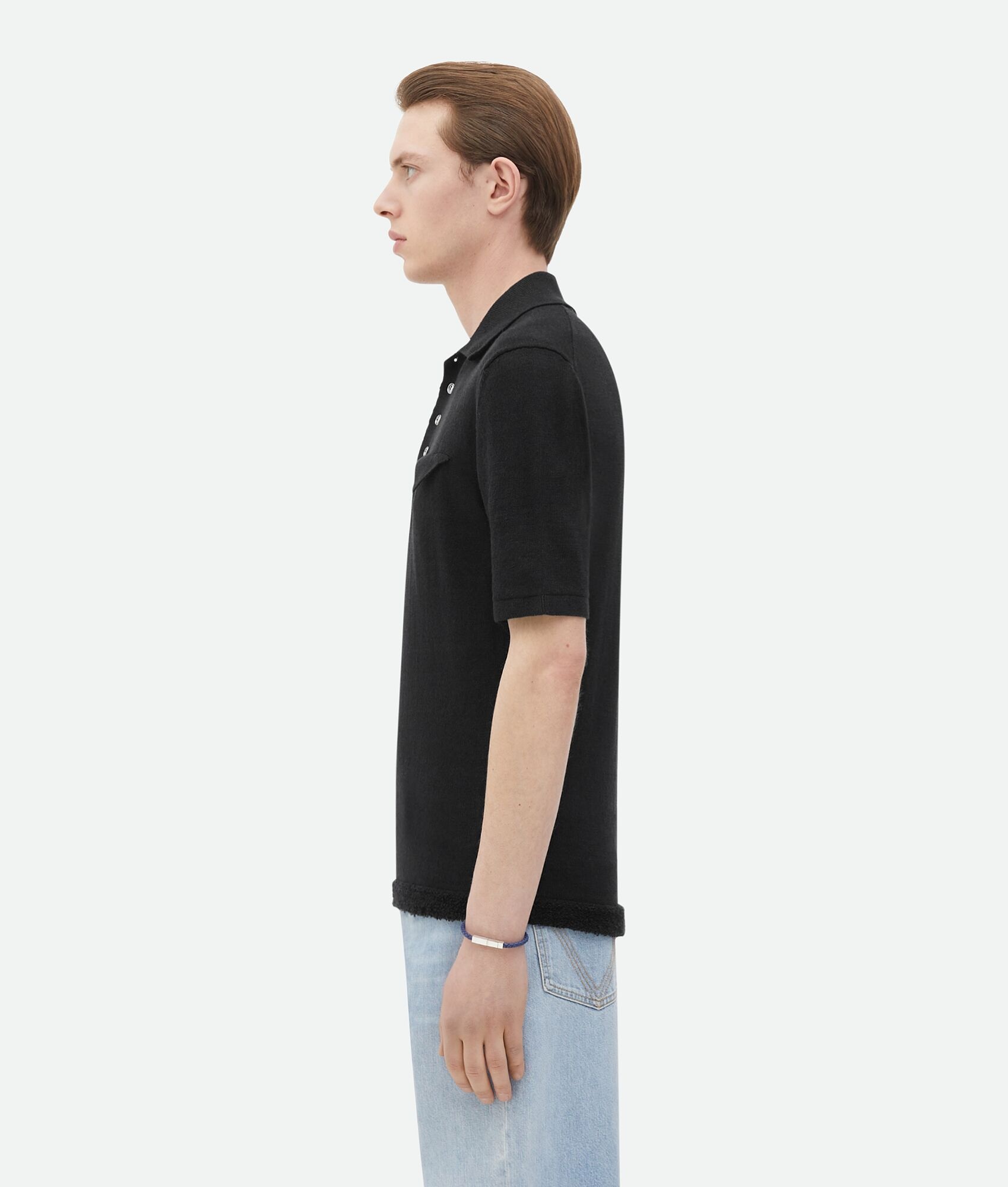Bottega Veneta Slim Fit Light Linen Polo | REVERSIBLE