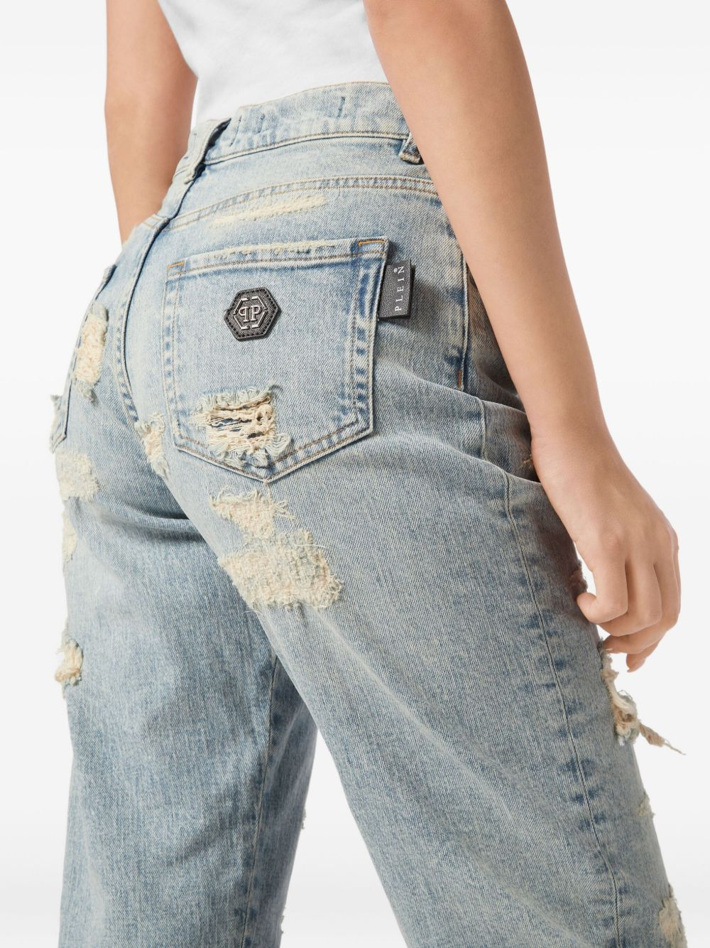 ripped cropped jeans - 5