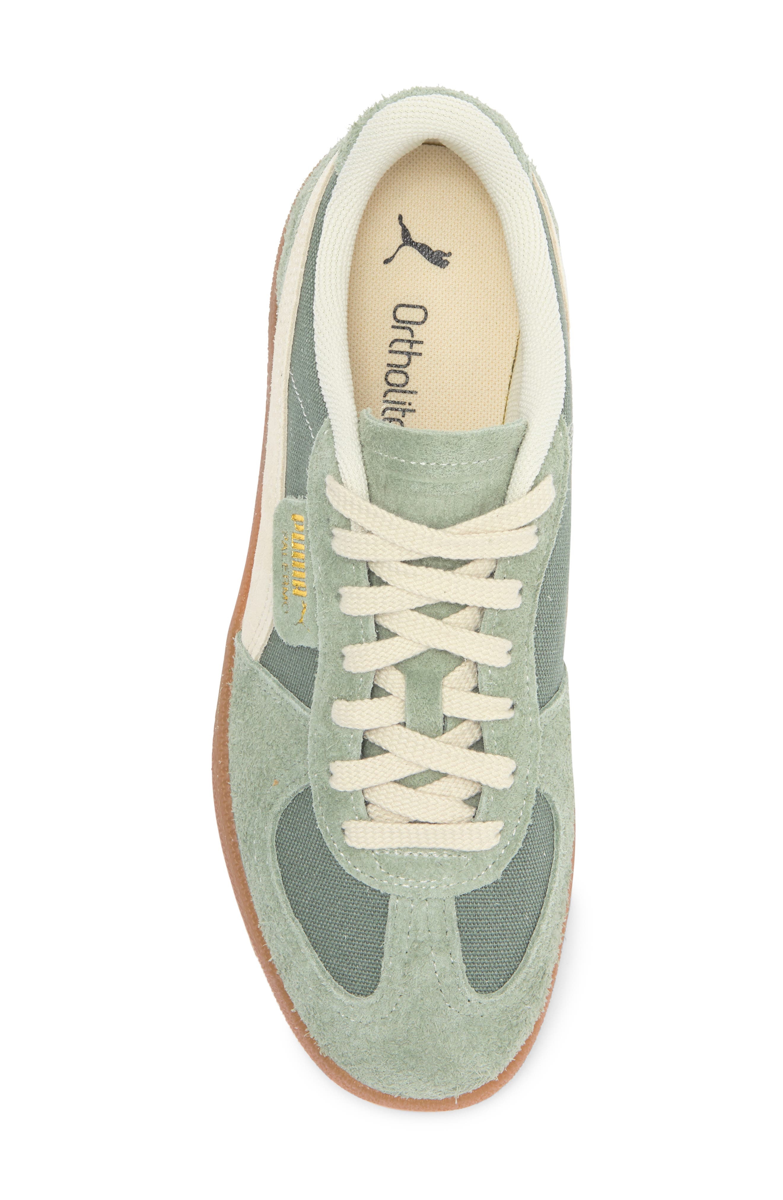 PUMA Palermo Vintage Sneaker in Green Moon-Alpine Snow at Nordstrom - 5