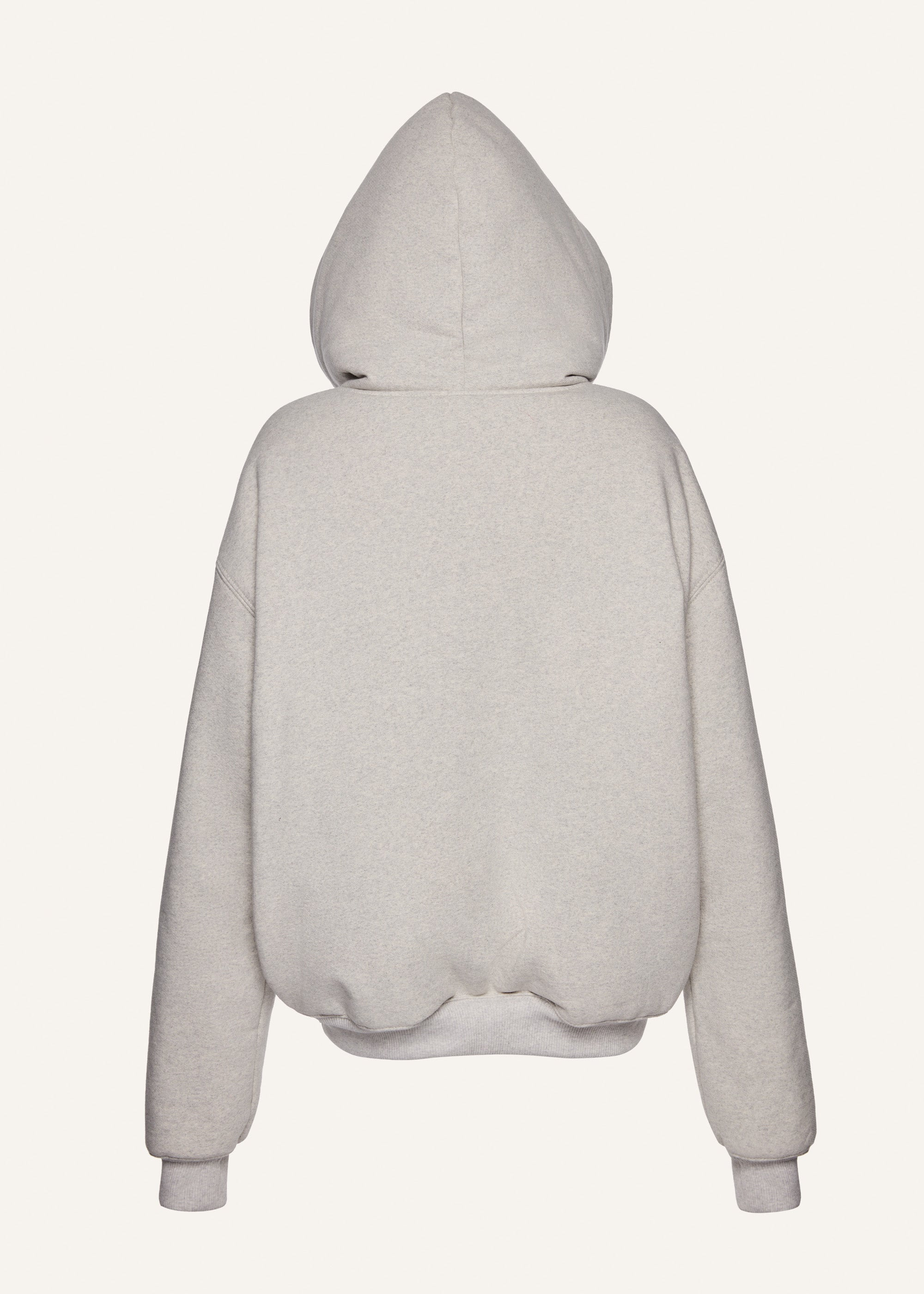 Lace-detail zip up hoodie in grey - 2