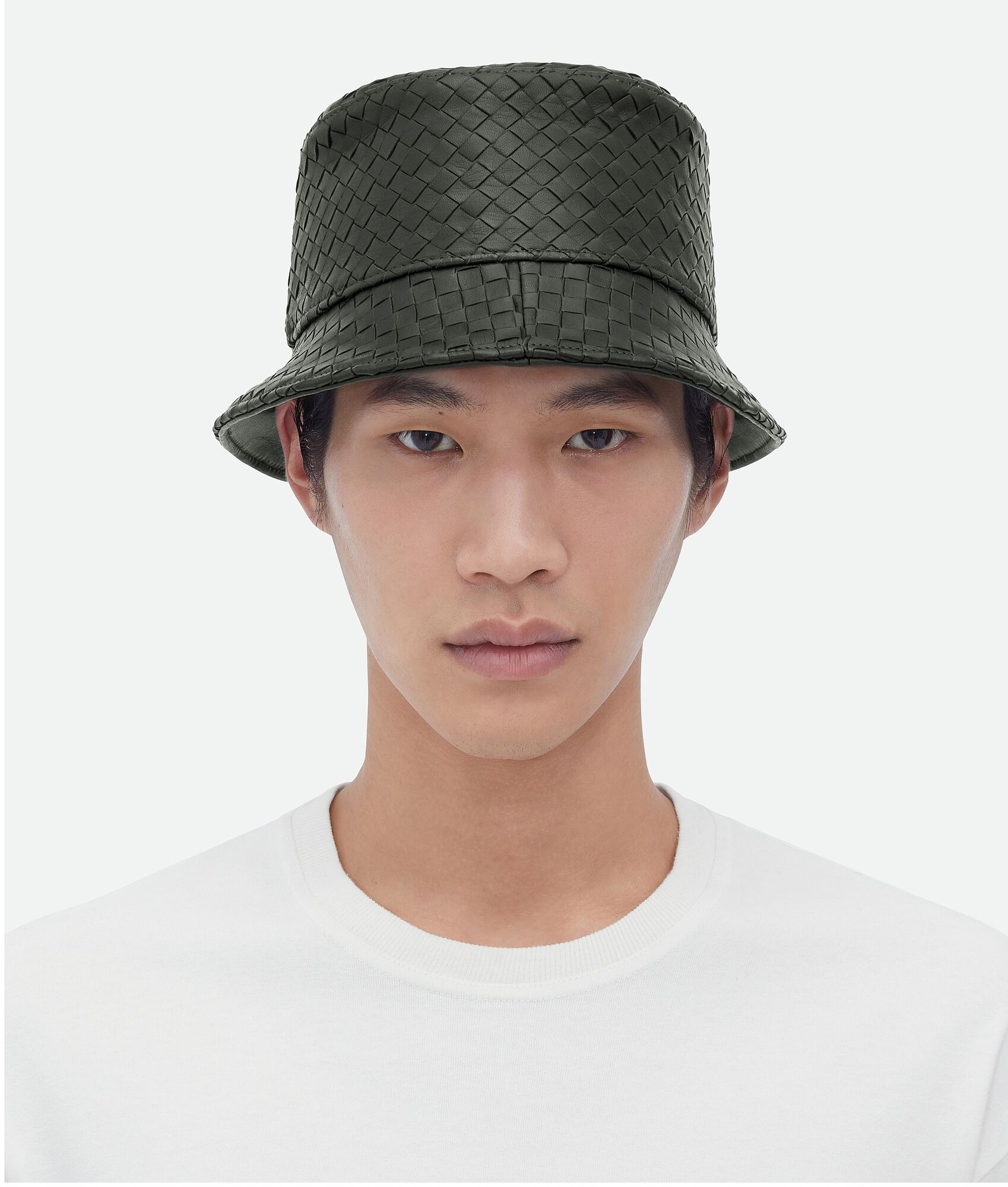 Intrecciato Leather Bucket Hat - 3