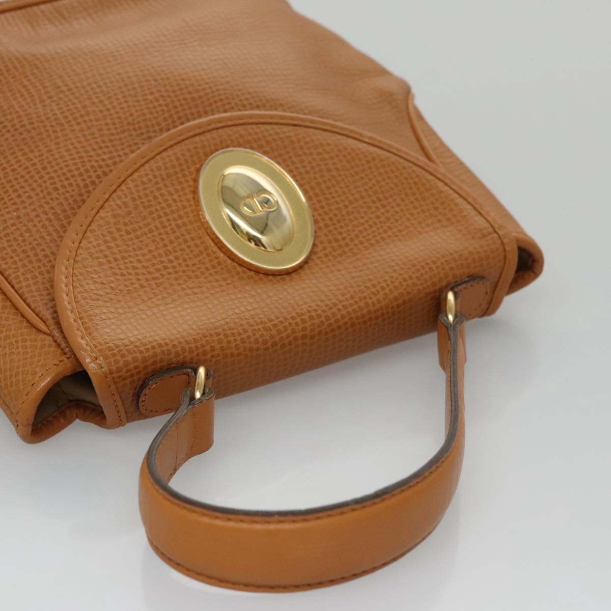 DIOR Hand Bag Leather Brown Gold - 6