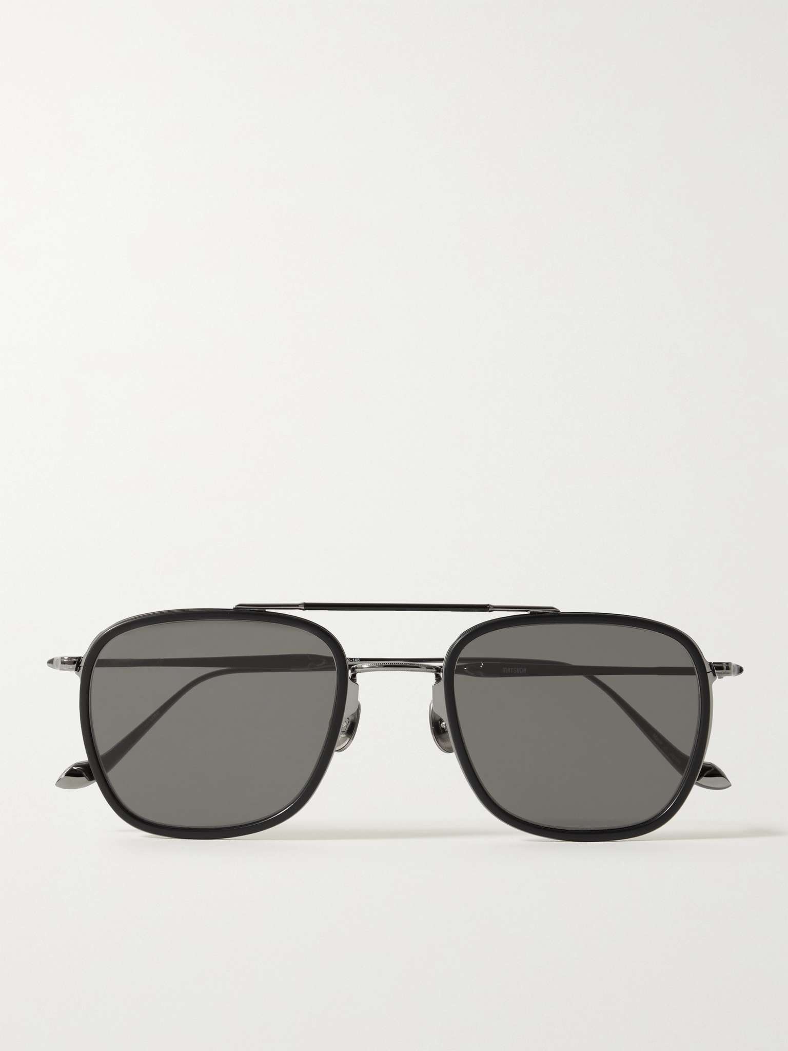 Aviator-Style Ruthenium and Acetate Sunglasses - 1