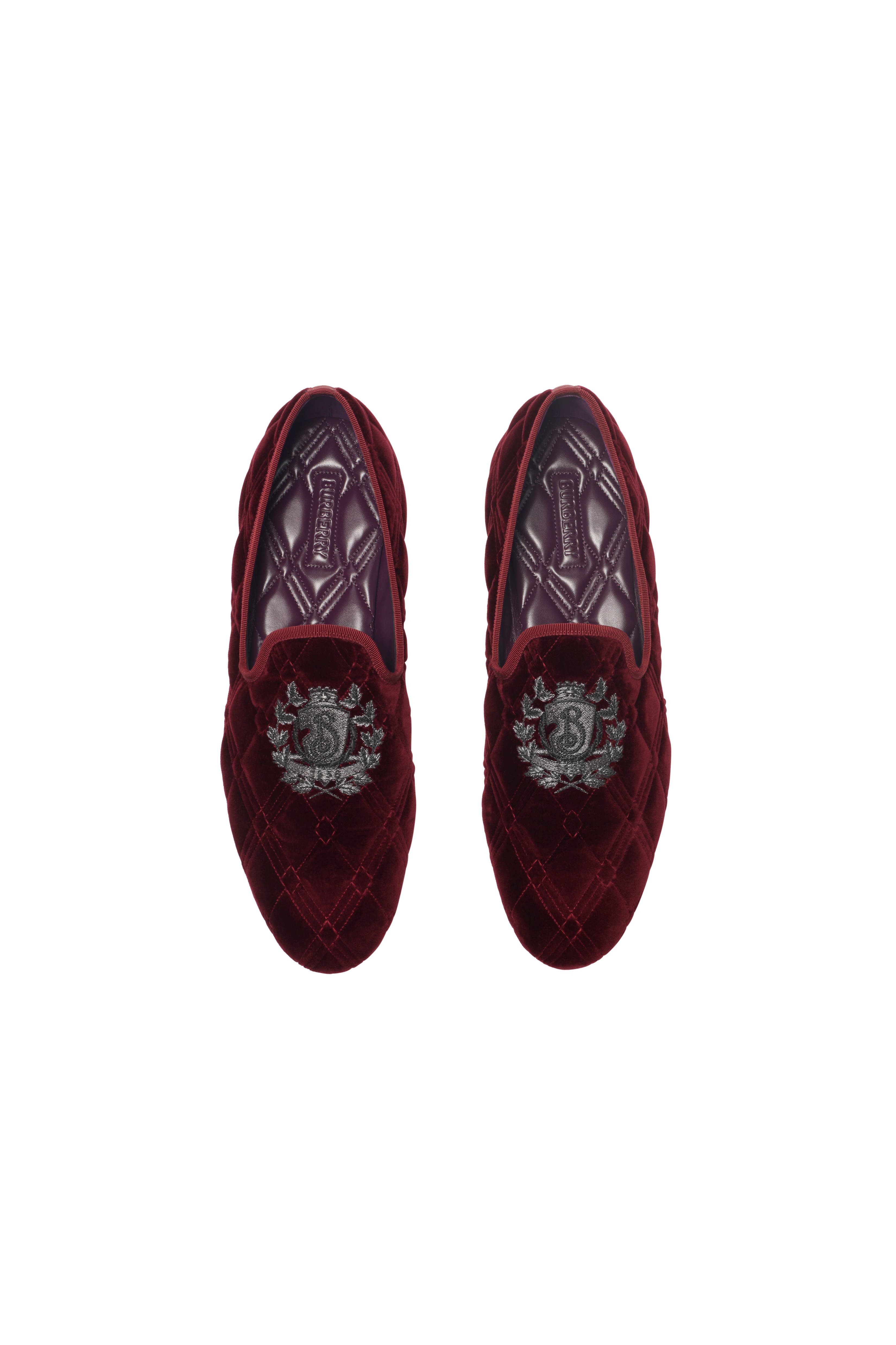 burberry Quilted Velvet Estate Slippers in Wine Red at Nordstrom - 4