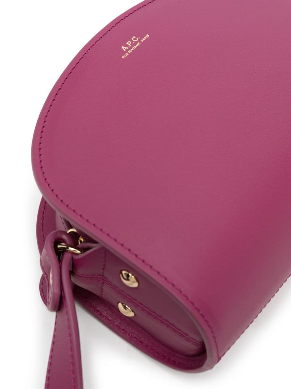 A.p.c. Demi Lune Leather Shoulder Bag In Purple