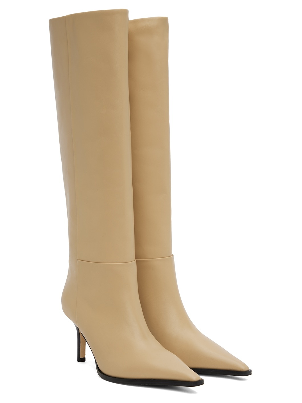 Beige Tula Leather Tall boots - 4