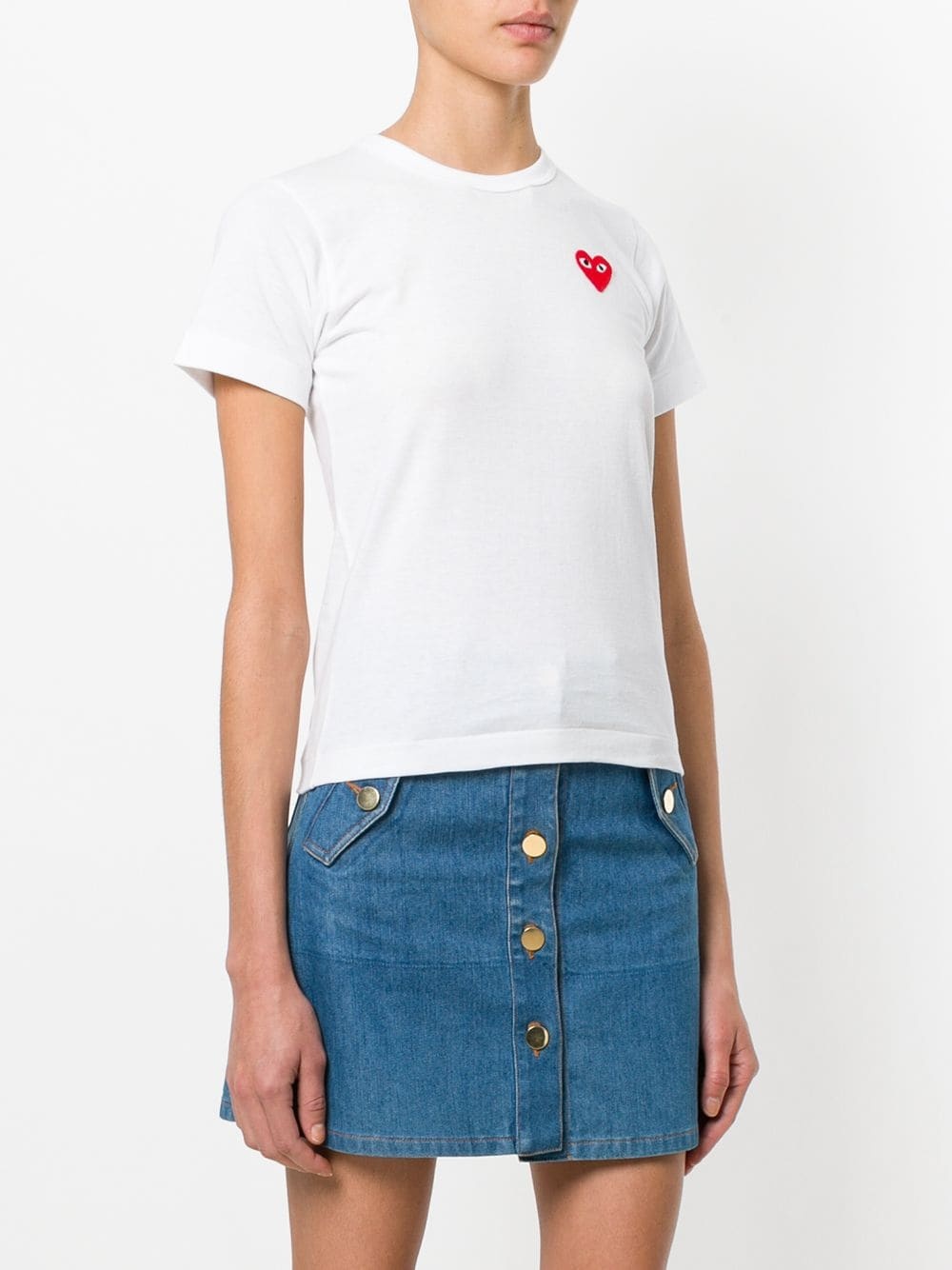 heart-patch cotton T-shirt - 3