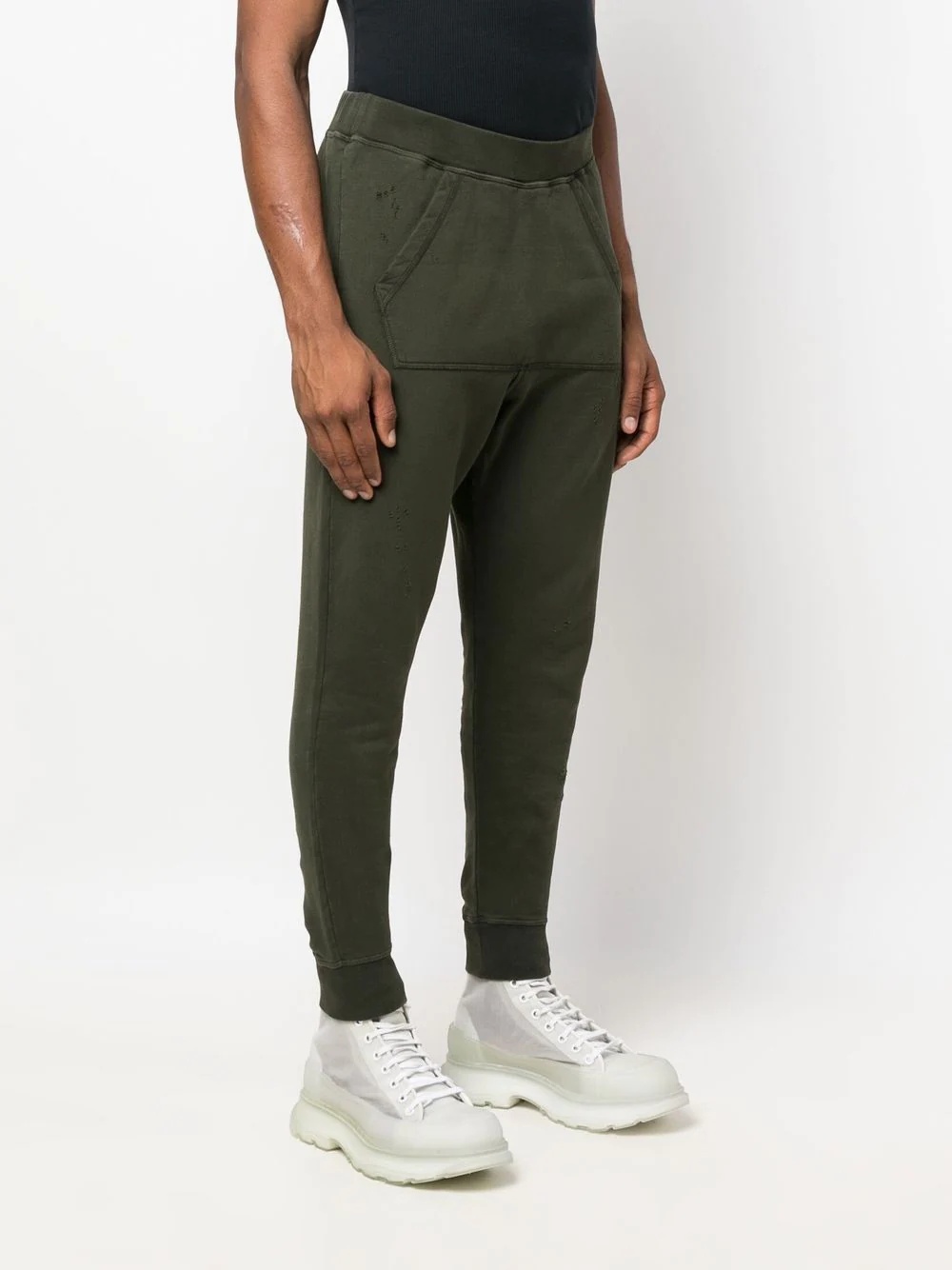 tapered cotton track trousers - 3