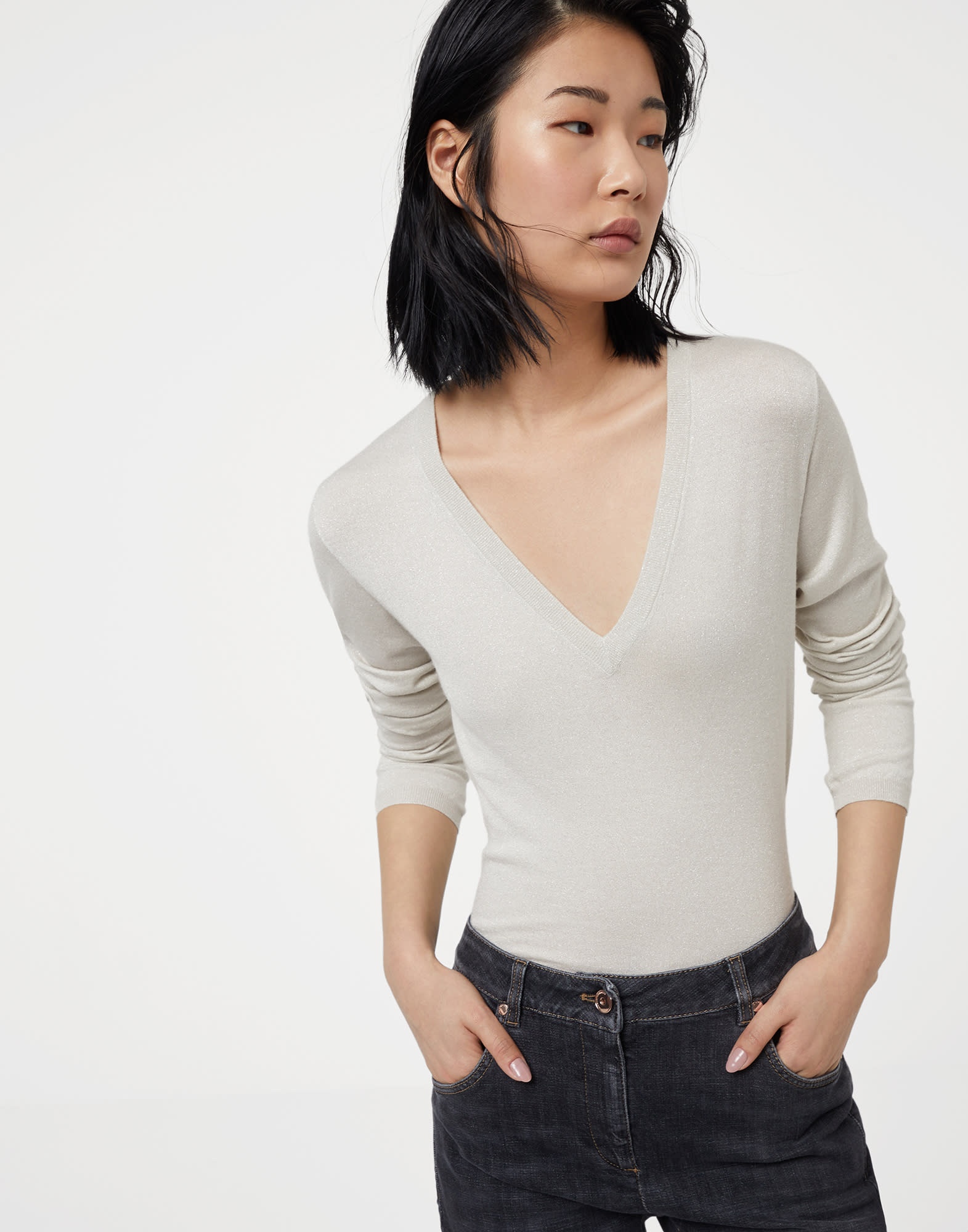 Cashmere and silk sparkling lightweight sweater - 4