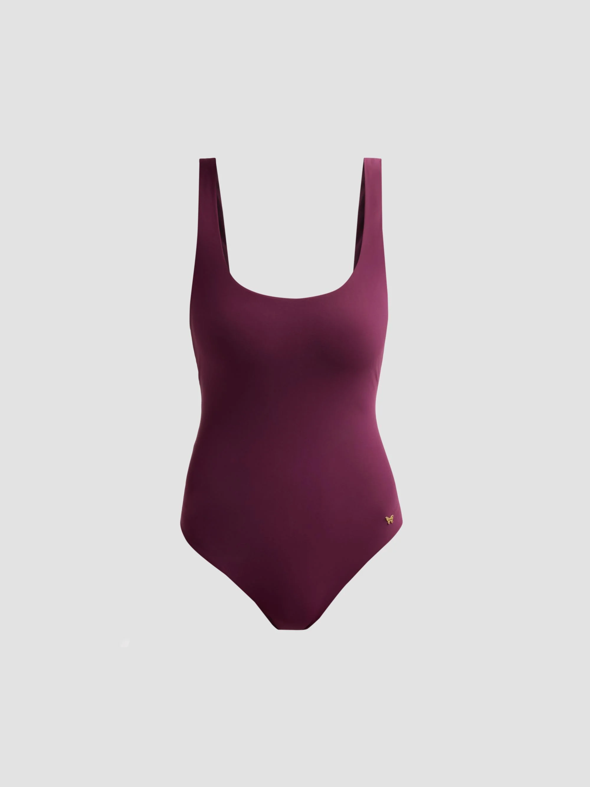 Women's Lace-Up One-Piece Swimsuit - Plum - 1