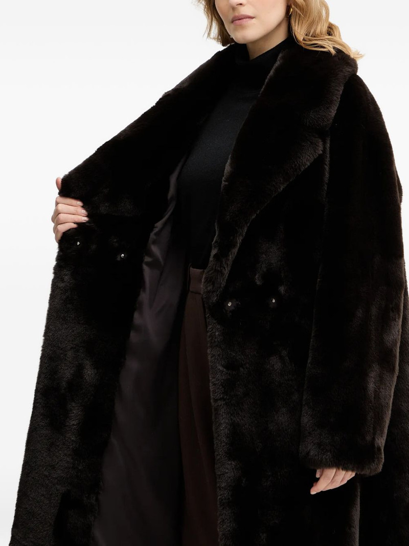 notched faux fur coat 6