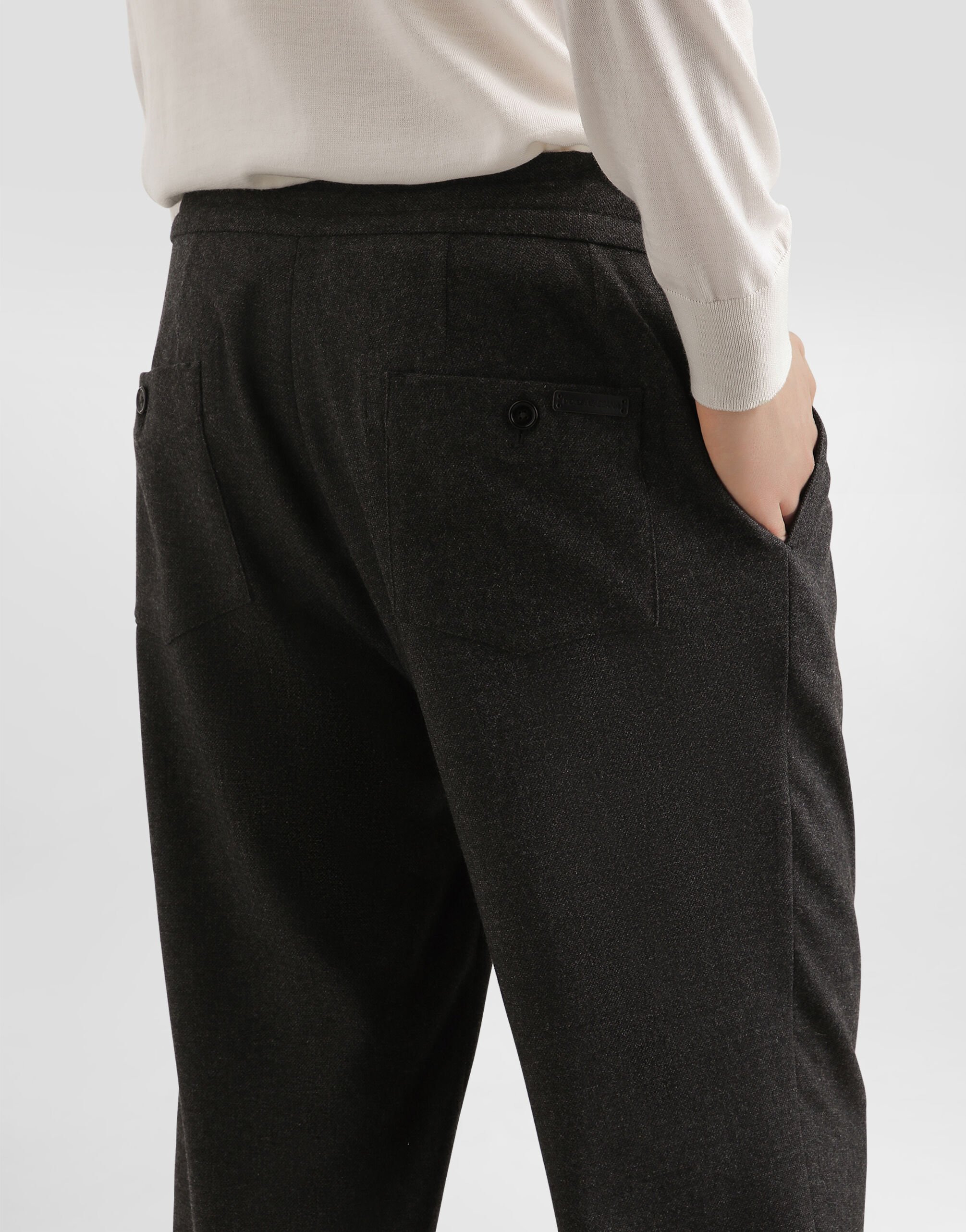 Melange wool mat trousers - 5