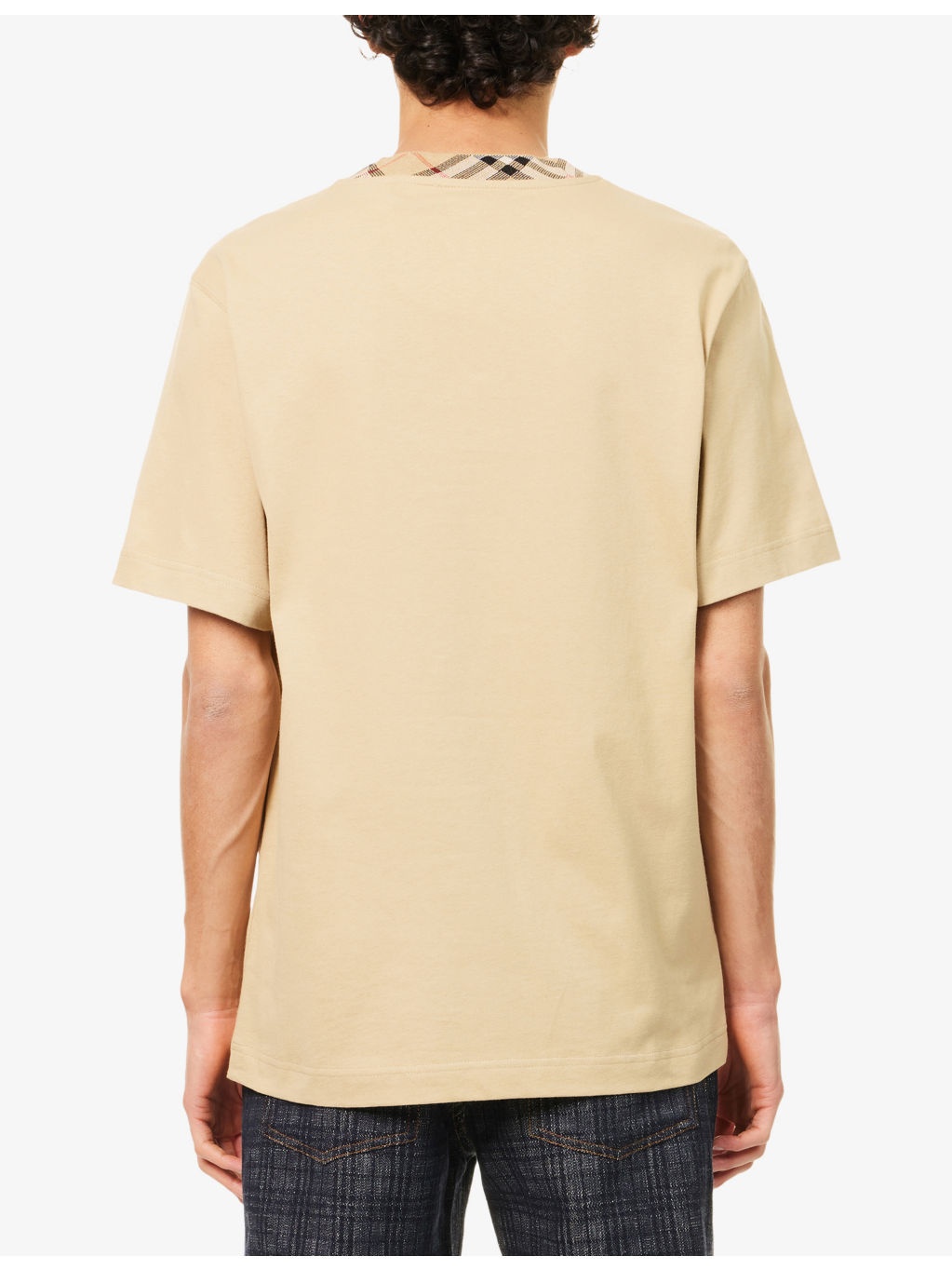 Check-Print Short-Sleeves Cotton-Jersey T-Shirt - 4