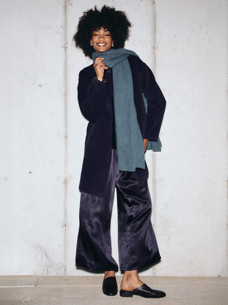 Textured Satin Wide-Leg Pant 8