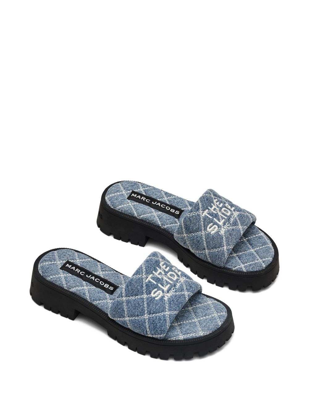 The Quilted denim slides - 2