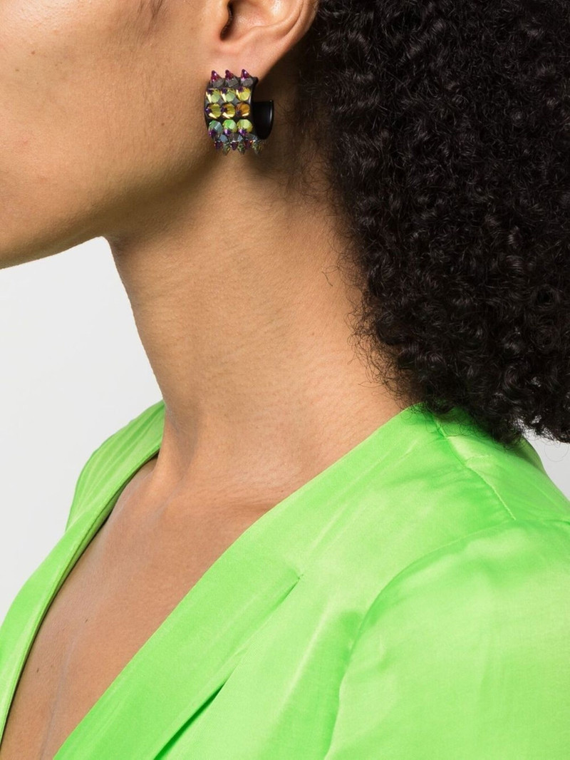 Amina Muaddi Karma spiked hoop earrings outlook