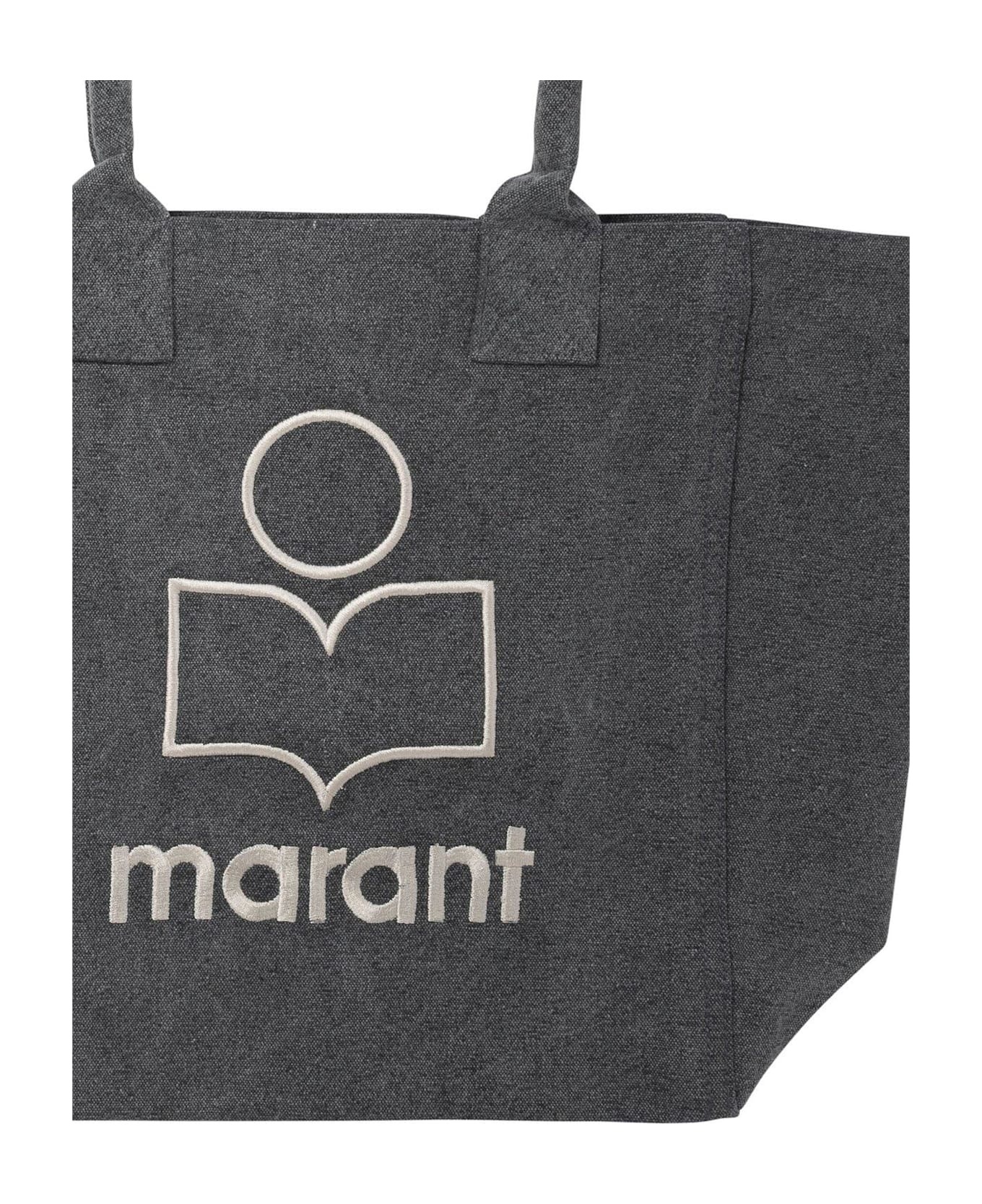 Logo Flocked Open-top Tote Bag - 3
