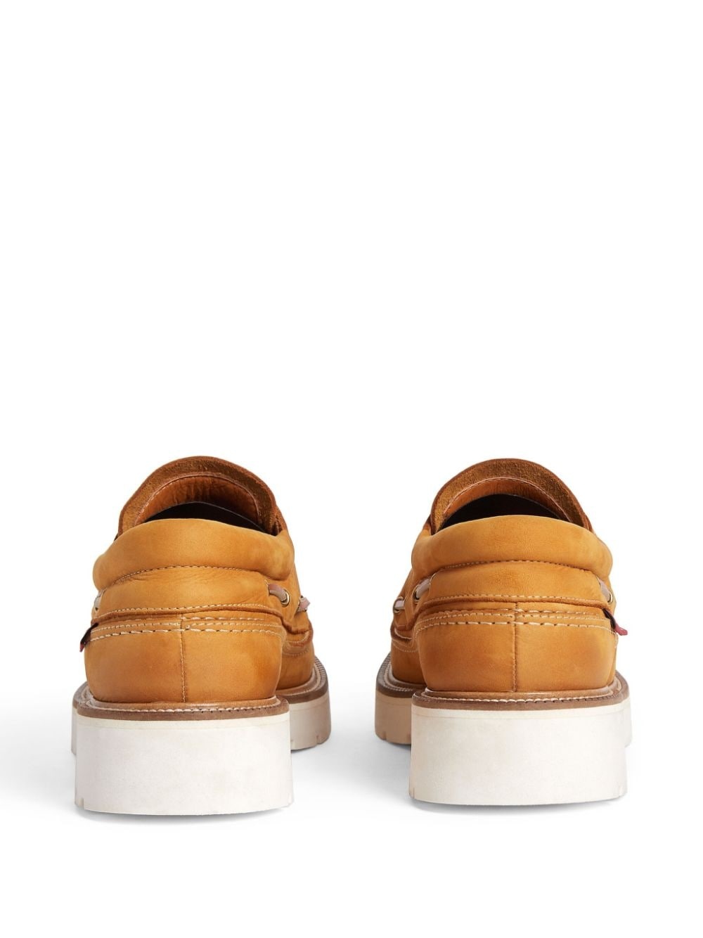 lace-up leather boat shoes - 3