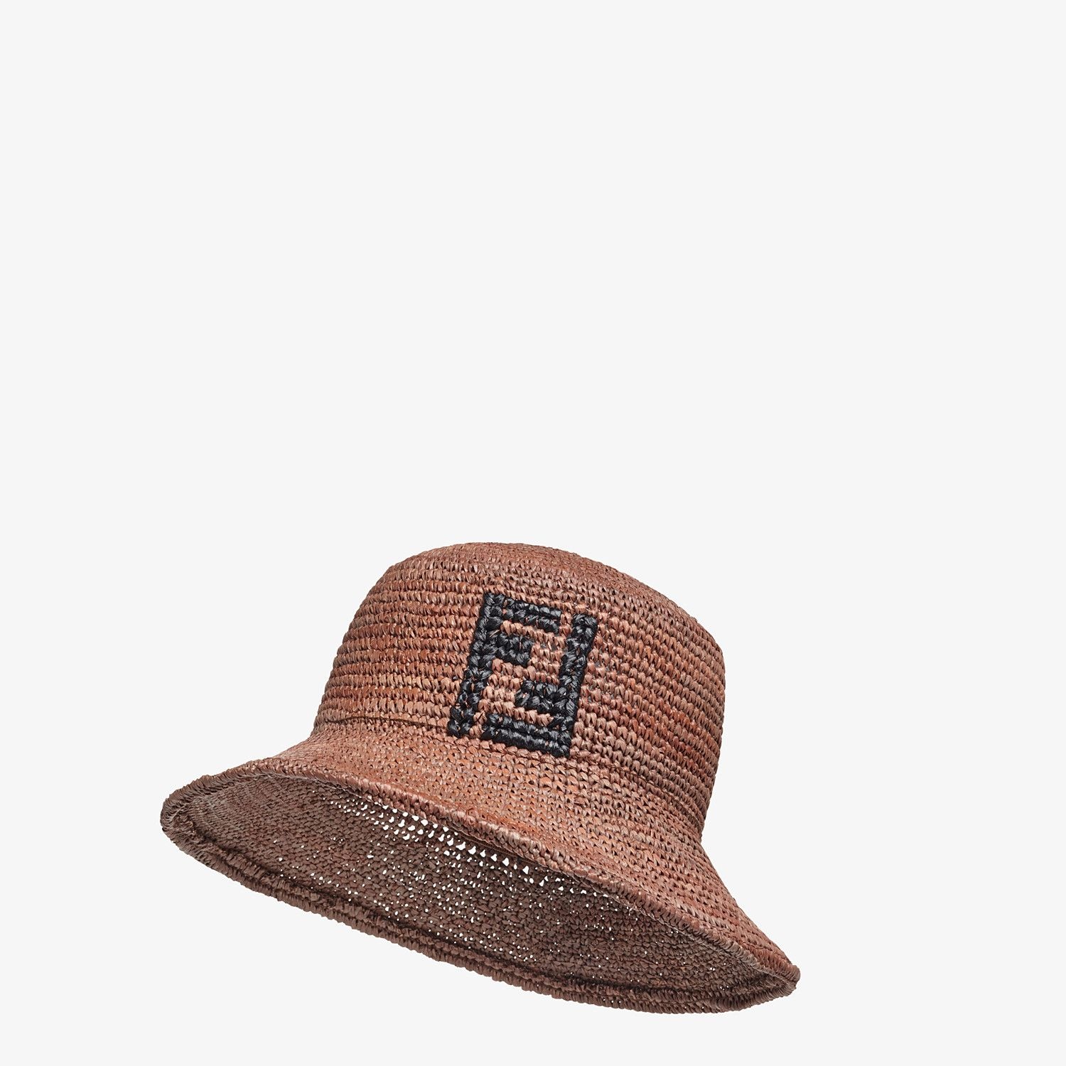 Brown raffia bucket hat - 1