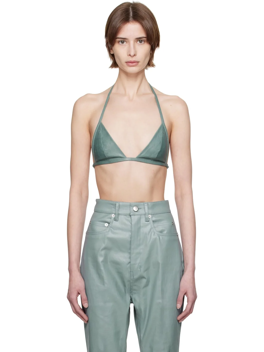 Blue Hollywood Waxy Lamb Leather Bra - 1