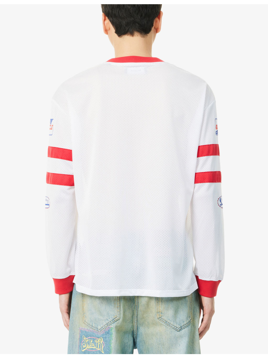 Racing Graphic-Print Long-Sleeve Mesh Top - 4