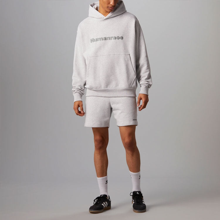 adidas x Pharrell Humanrace Logo Hoodie 'Grey Heather' HG1809 - 3