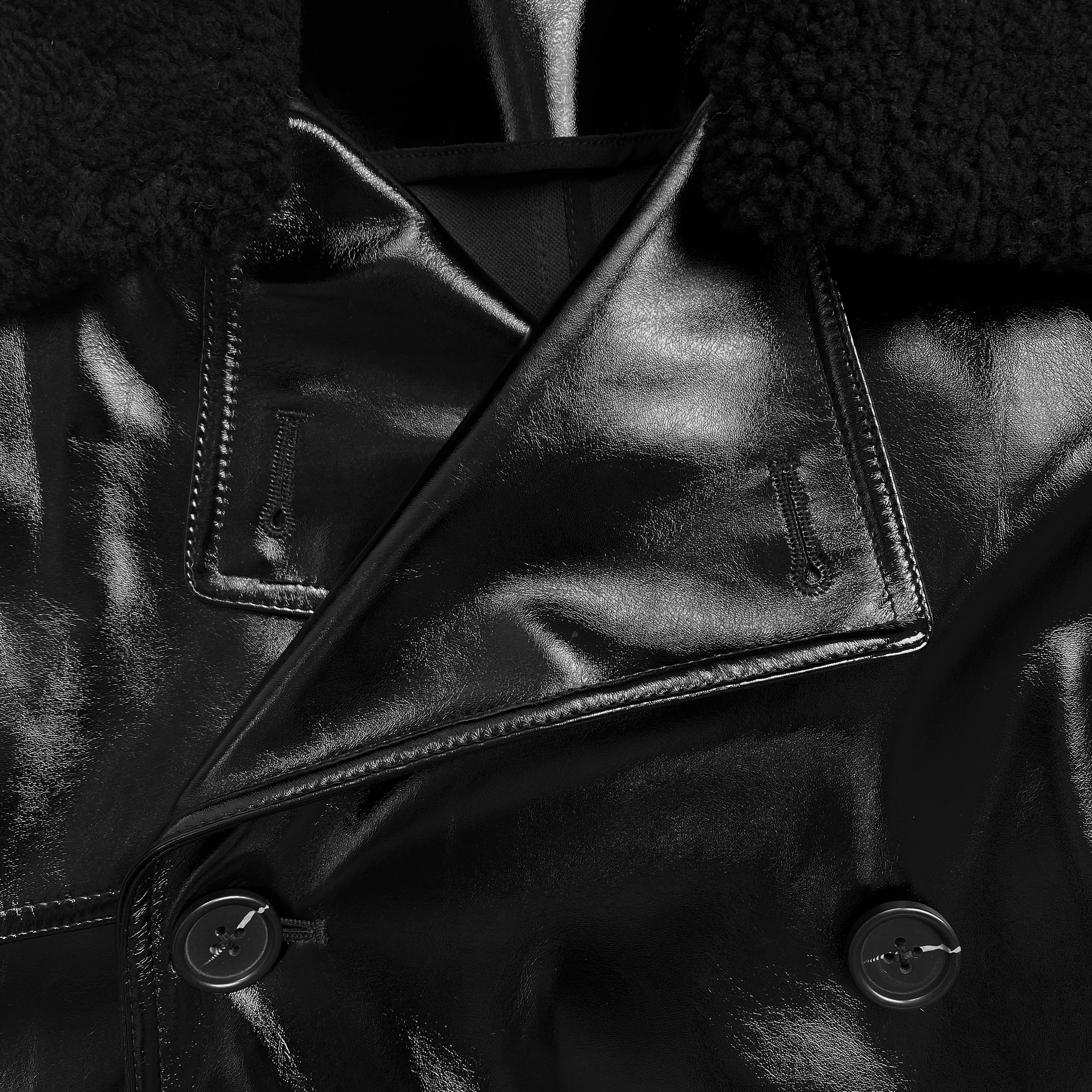 Black Patent Coat - 5