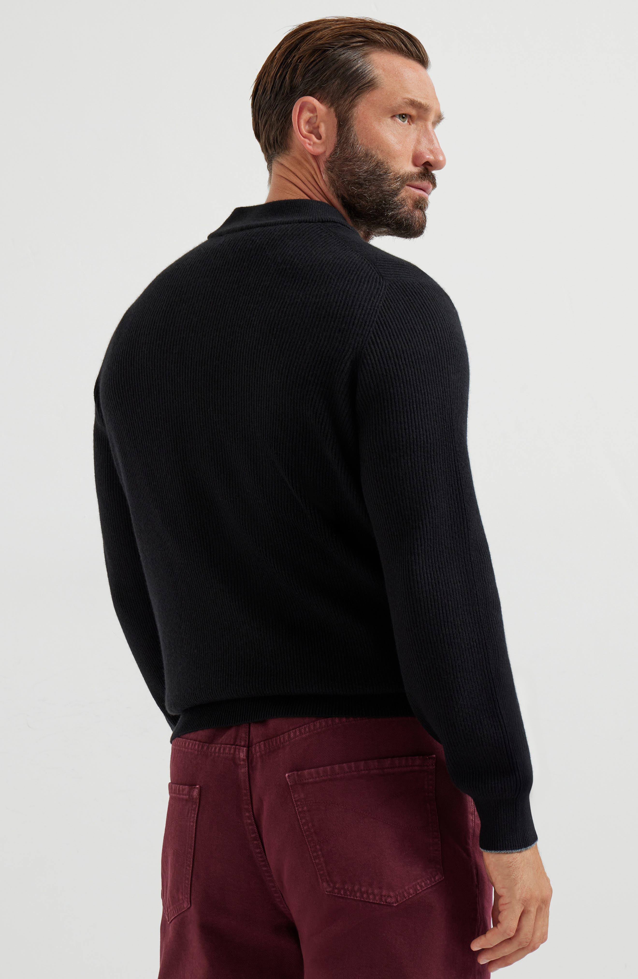 Brunello Cucinelli English Rib knit sweater in Black at Nordstrom - 3
