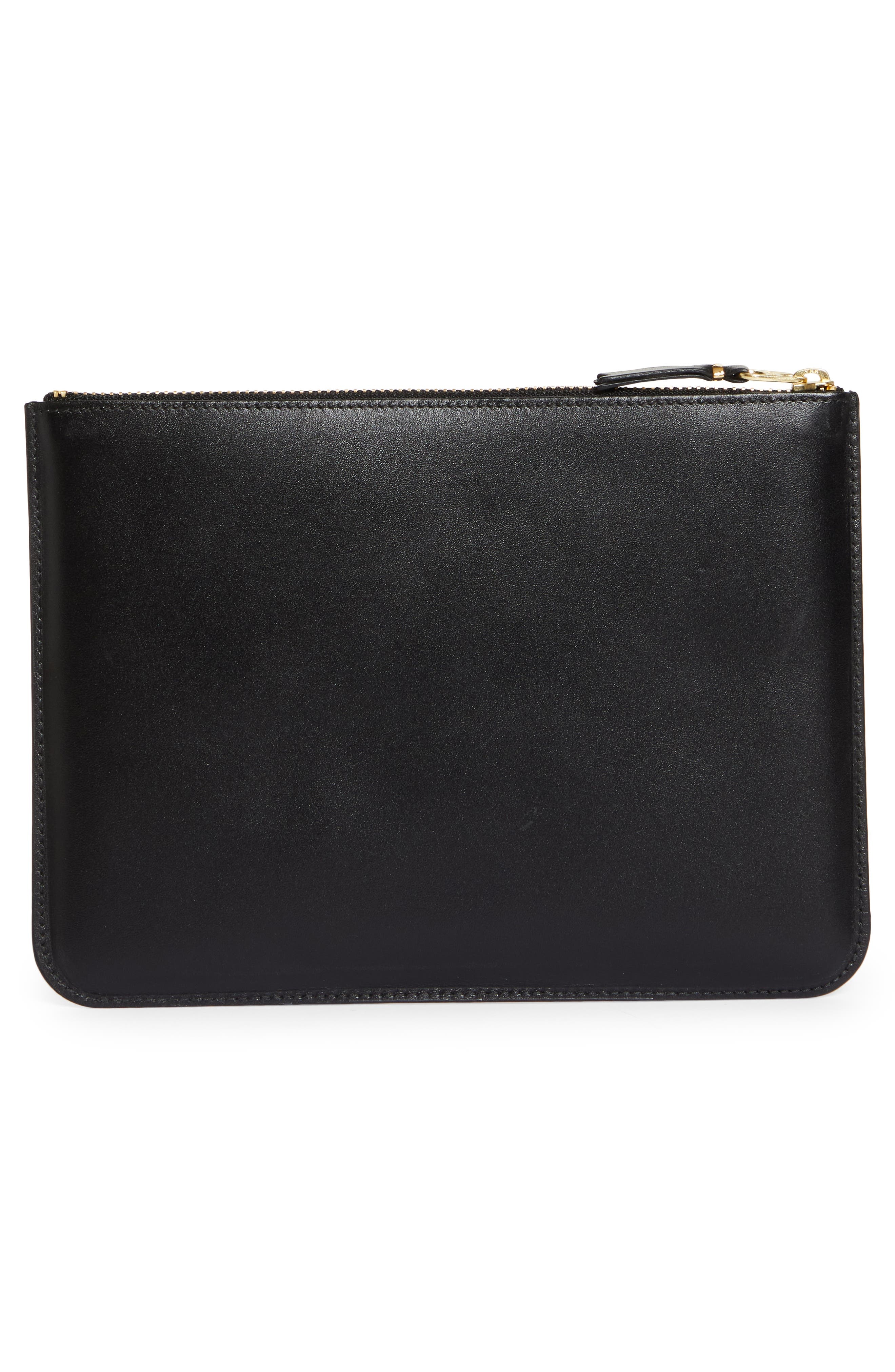 Outside Pocket Leather Zip Pouch - 4